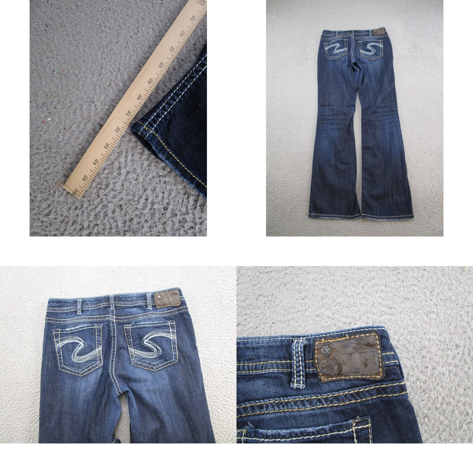 Silver Jeans Co. Silver Jeans Co Natsuki Blue Stretch Denim Jeans Womens Size 31 Regular - Bootcut, 5-Pocket, Denim, ZIP, Dark, VTG Size 24" / US 00 / IT 34 - 9 Thumbnail