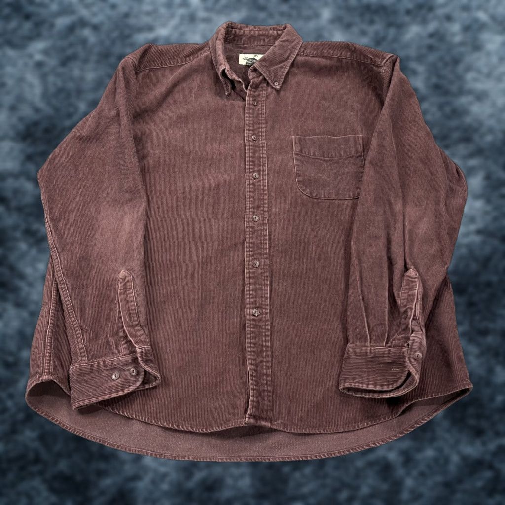 Eddie Bauer VINTAGE Eddie Bauer Shirt Mens XL Red Corduroy Heavy Cotton Casual 90s Size US XL / EU 56 / 4 - 1 Thumbnail