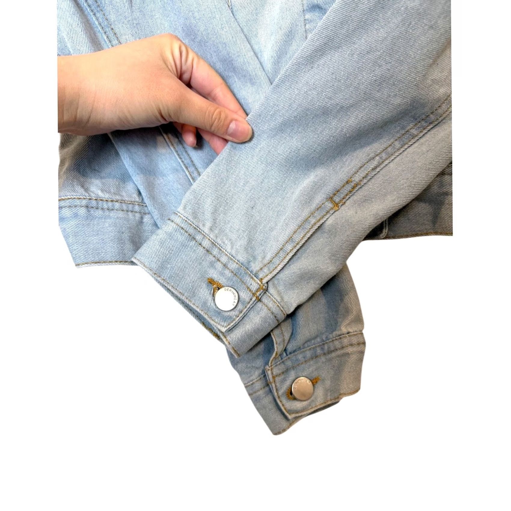 Denime Ashley Vintage Charm Denim Jacket Women S Blue Light Wash Casual Jacket Small Size S / US 4 / IT 40 - 3 Thumbnail