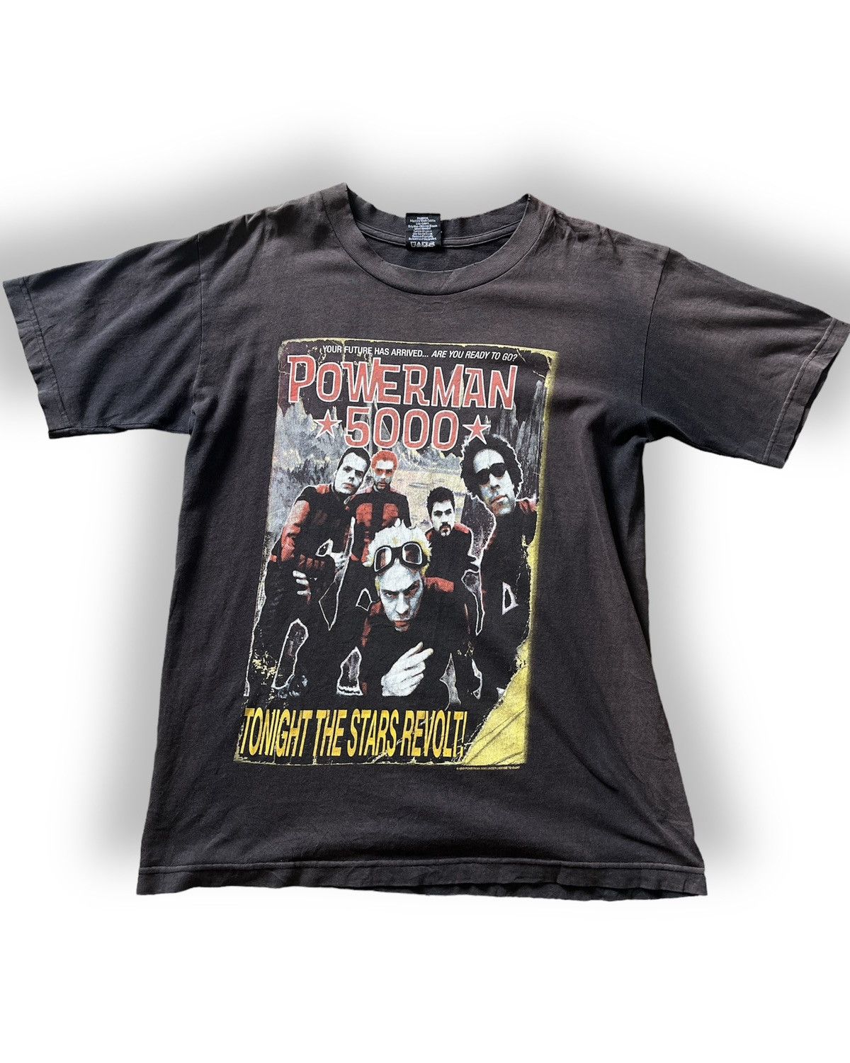 Band Tees × Vintage Distressed Faded Black Powerman 5000 TShirt Copyright 1999 Size US M / EU 48-50 / 2 - 1 Thumbnail