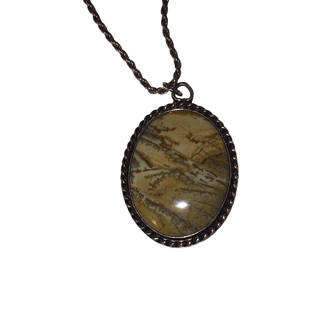 Handmade Sterling Painted Desert Jasper Necklace Earrings & Ring Set Size ONE SIZE - 2 Thumbnail