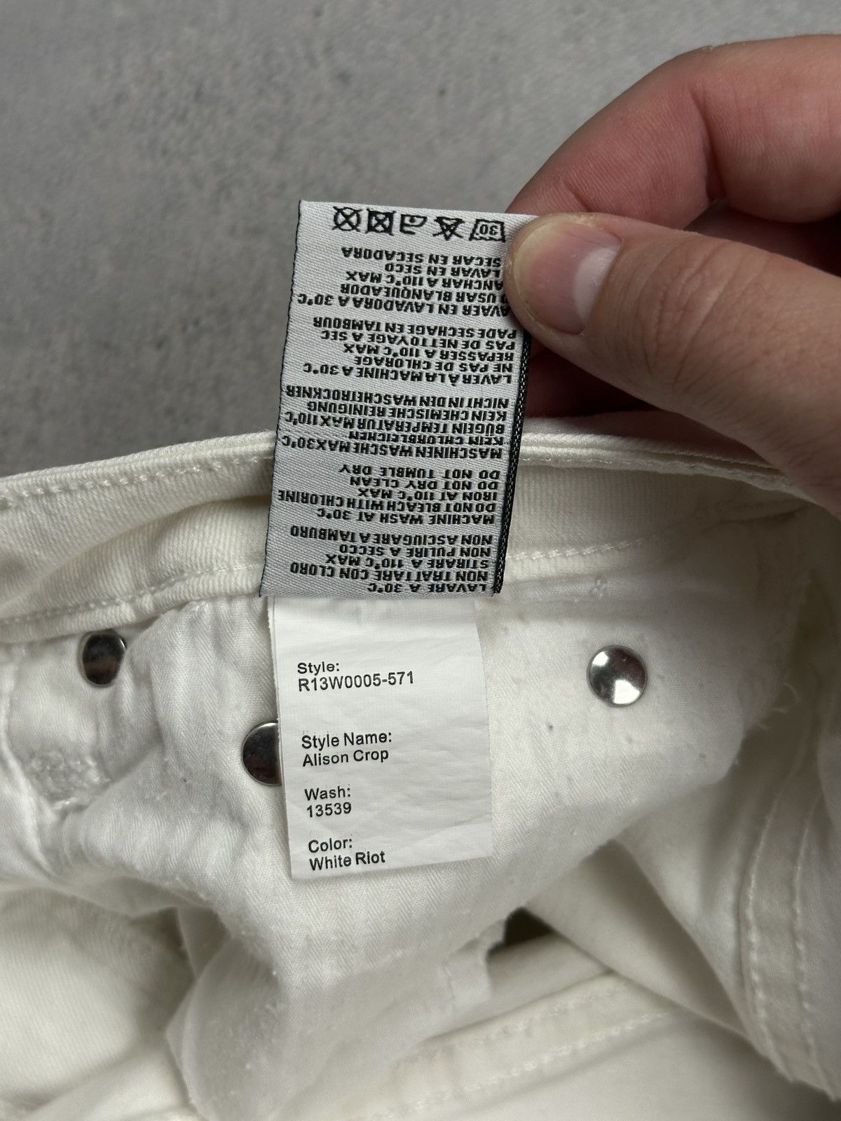R13 R13 Alison Crop Jeans White Riot Size 28 Made in Italy Lux Size 28" / US 6 / IT 42 - 15 Thumbnail