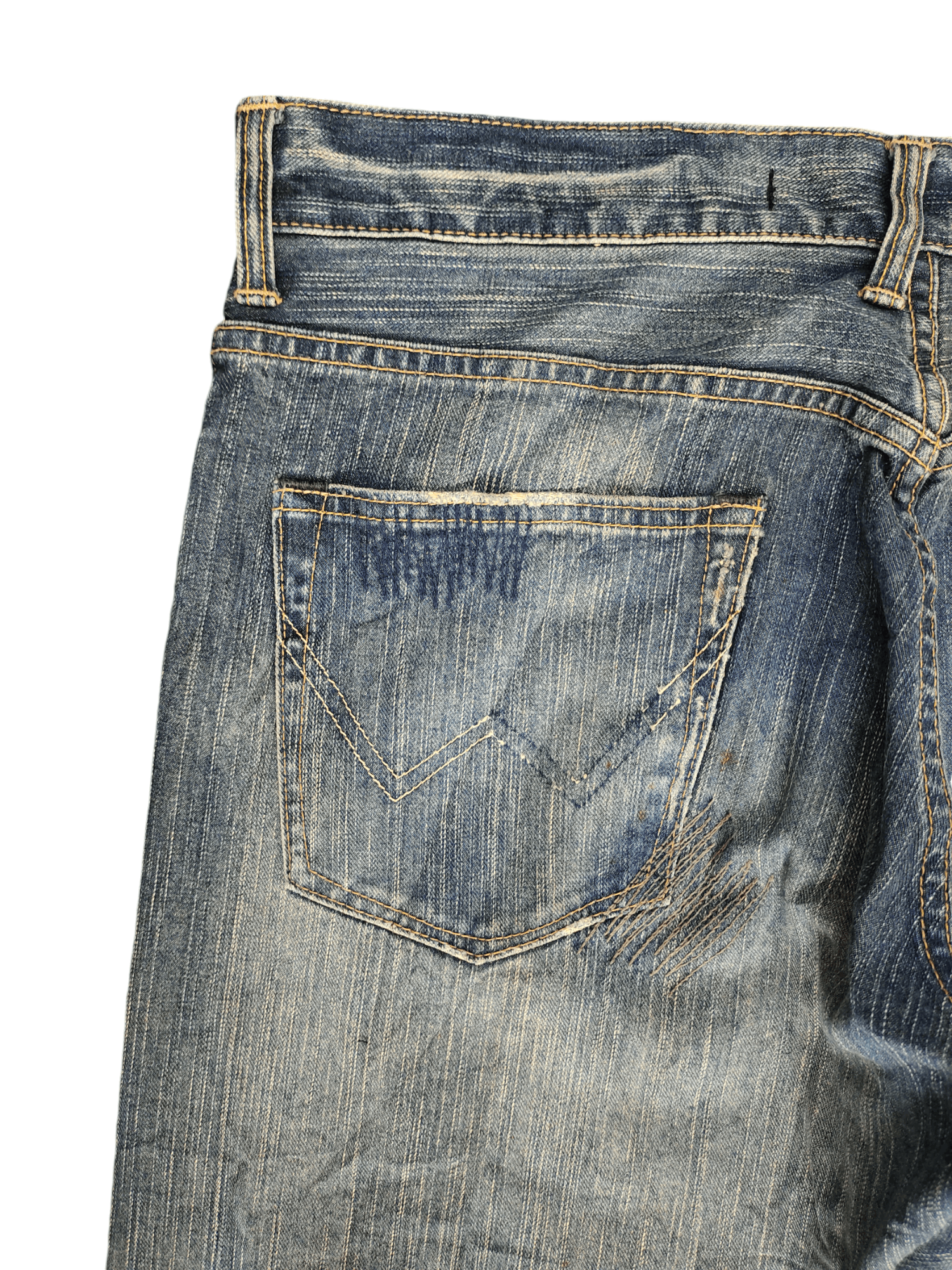 Kapital Loose Jeans Edwin XV-S Clawmark Distress Faded Denim Jeans Size US 32 / EU 48 - 13 Thumbnail