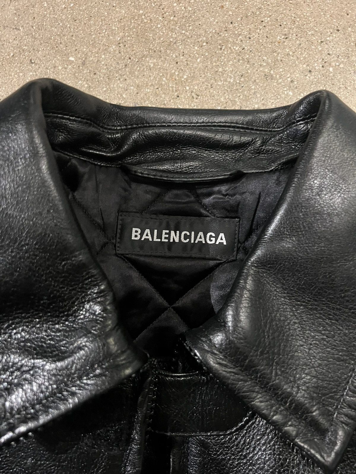 Balenciaga Balenciaga text leather biker jacket Size US L / EU 52-54 / 3 - 3 Thumbnail