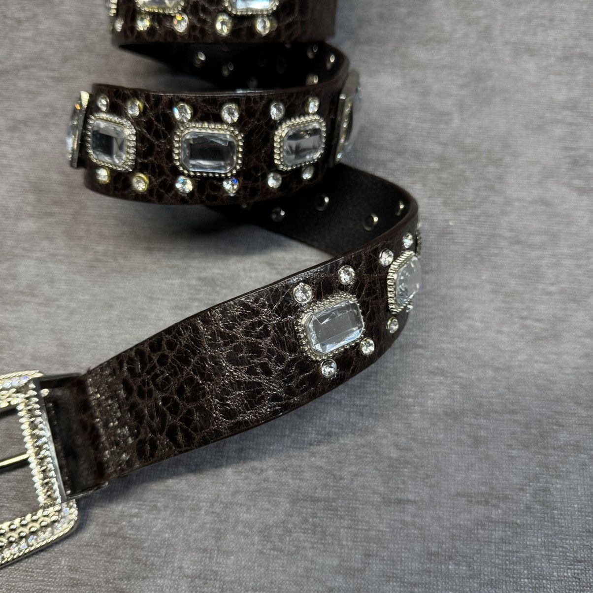 Hysteric Glamour × Japanese Brand Y2K Leather Belt Leopard Print Rhinestone B.B Simon style Size ONE SIZE - 4 Thumbnail
