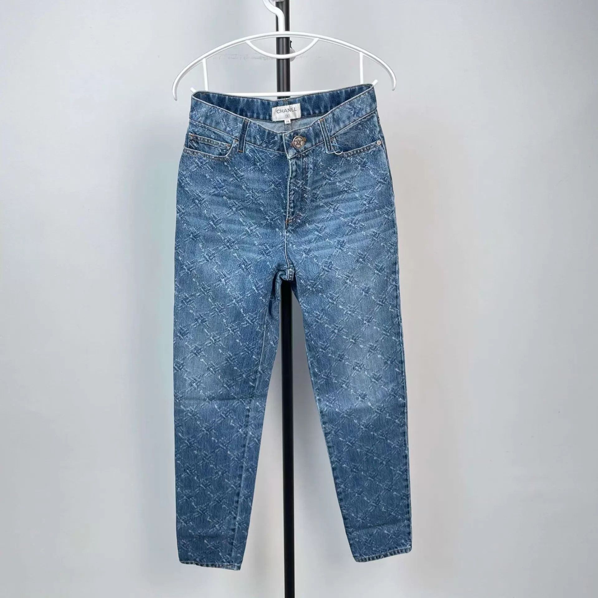 Chanel Chanel 95 New Blue All Over Print Jeans 38 Size 27" / US 4 / IT 40 - 1 Thumbnail
