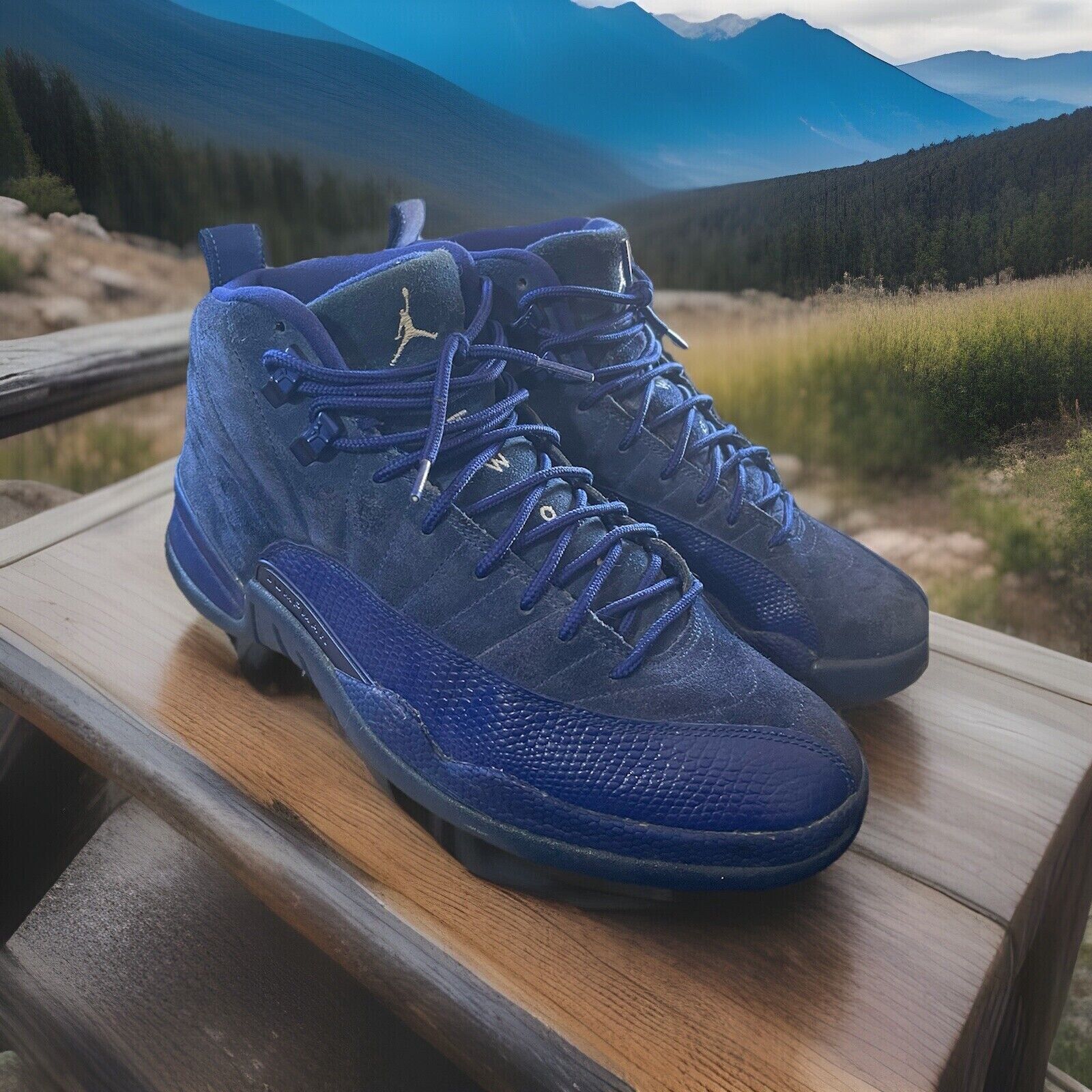 Jordan retro 12 blue suede on sale