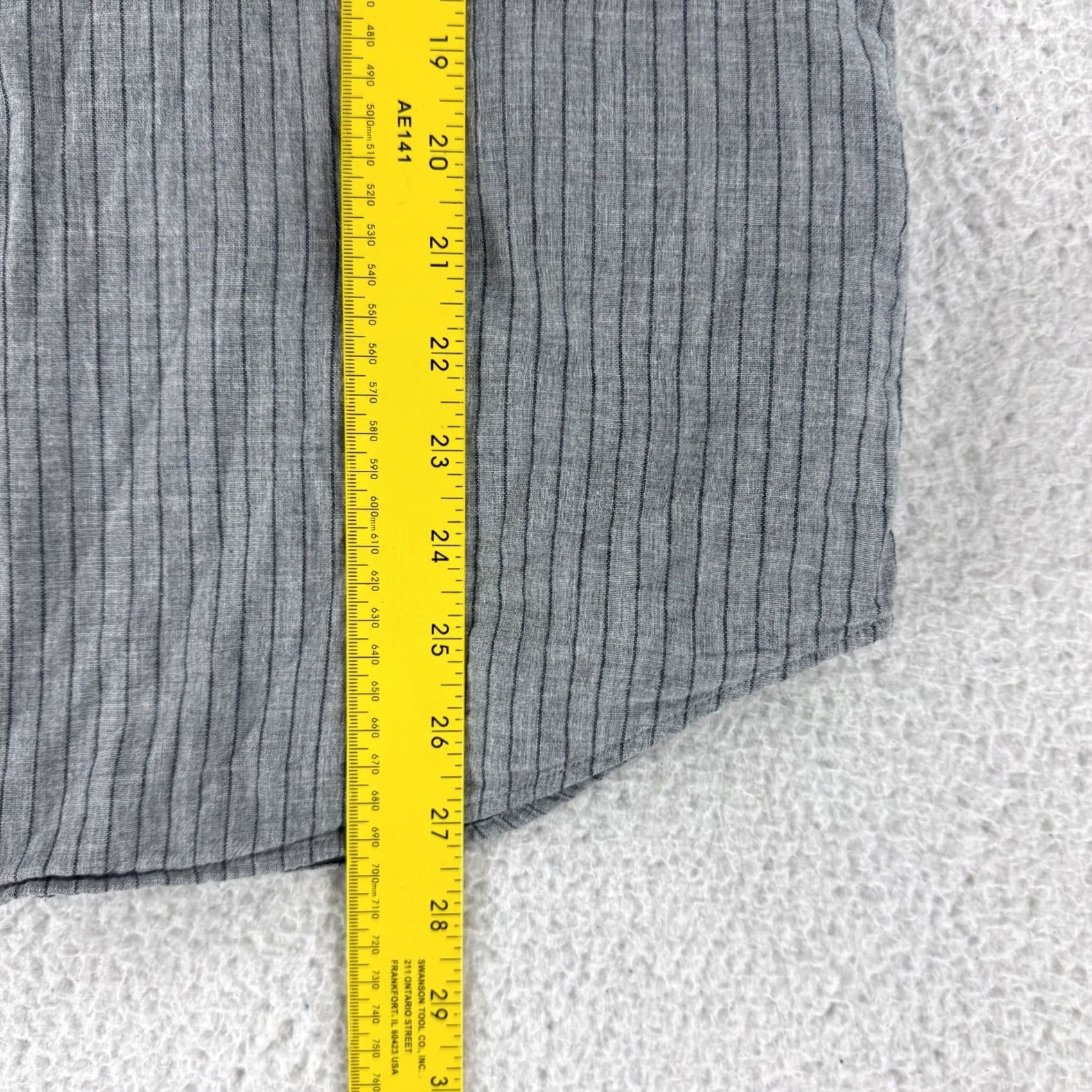 Theory Theory Button-Up Shirt Mens M Gray Striped 100% Cotton Casual Long Sleeve Size US M / EU 48-50 / 2 - 6 Thumbnail