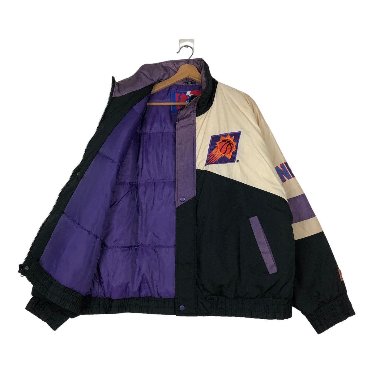 NBA 🔥VINTAGE PHOENIX SUNS STARTER BOMBER JACKET BIG LOGO Size US L / EU 52-54 / 3 - 13 Thumbnail