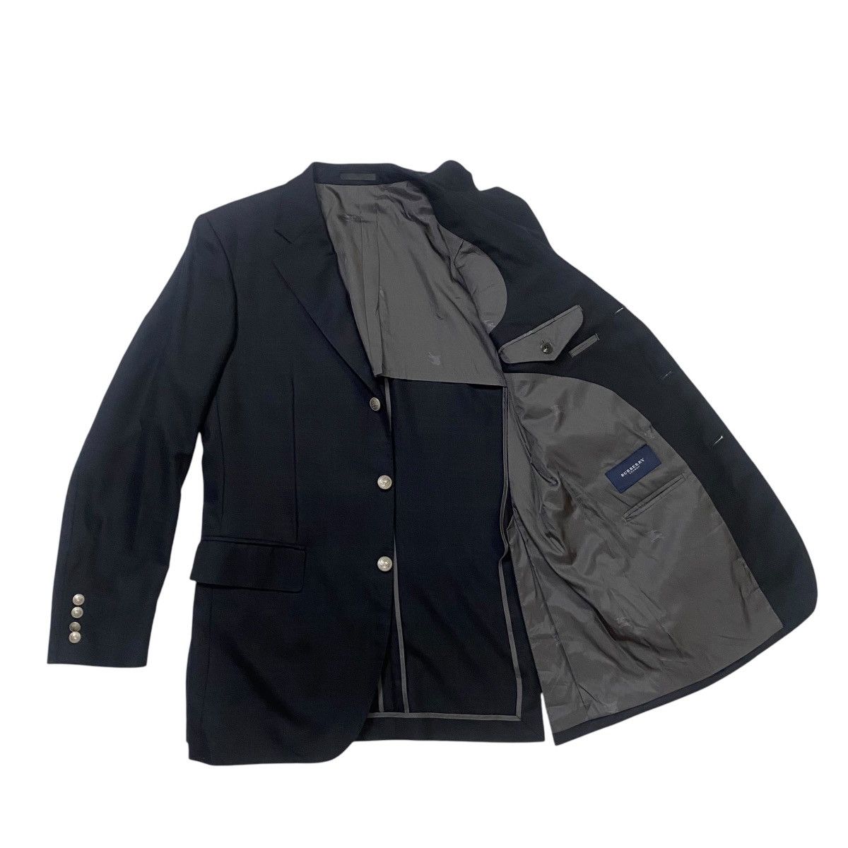 Burberry × Designer Burberrys metal button blazer coat Size US L / EU 52-54 / 3 - 3 Thumbnail