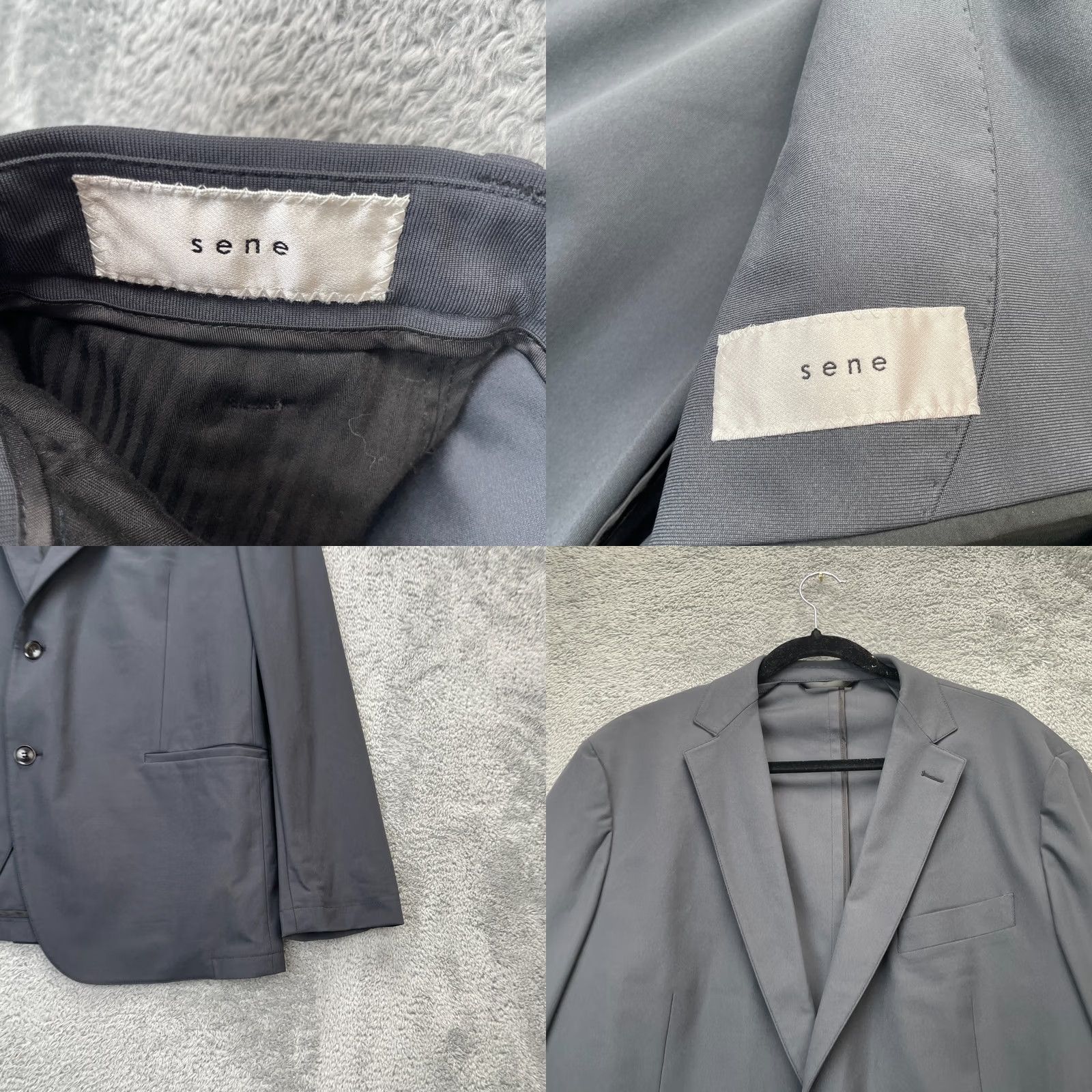 Vintage Sene Suit Set Mens Large Gray 2 Piece Soho Flex Tech Unstructured Sport Coat 2 Piece Regular Notch Solid City Classic Preppy Mens Size 42R - 8 Thumbnail