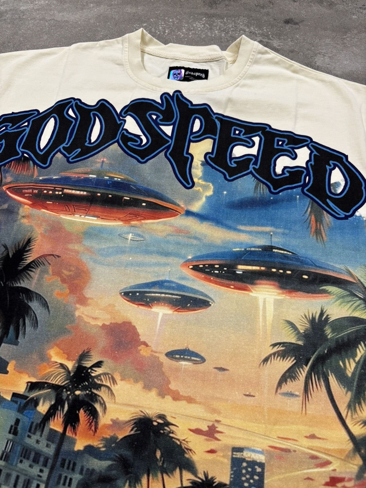 Godspeed Godspeed Miami UFO T-Shirt, Cream Size US XL / EU 56 / 4 - 5 Thumbnail