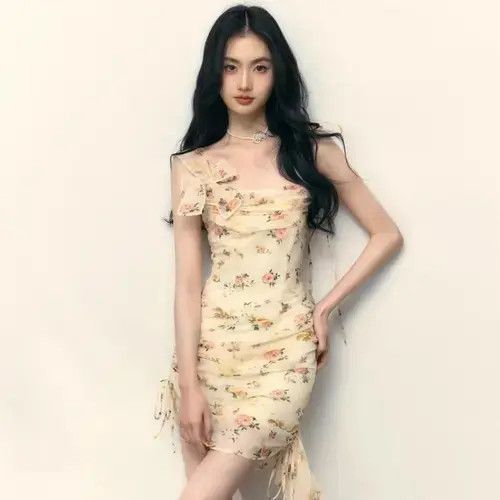 Japanese Brand × Vintage Vintage Bow Tie Floral Dress Size ONE SIZE - 1 Thumbnail