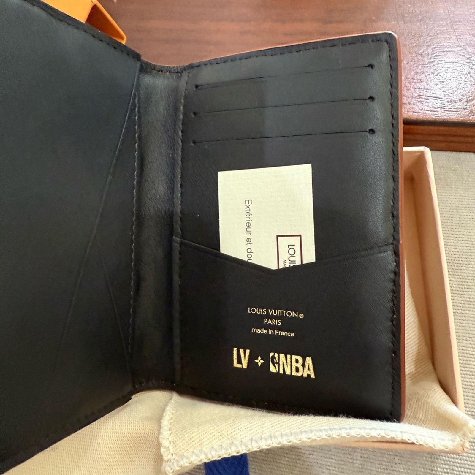 Louis Vuitton Louis Vuitton Tan Embossed Leather Card Holder with NBA Size ONE SIZE - 7 Thumbnail