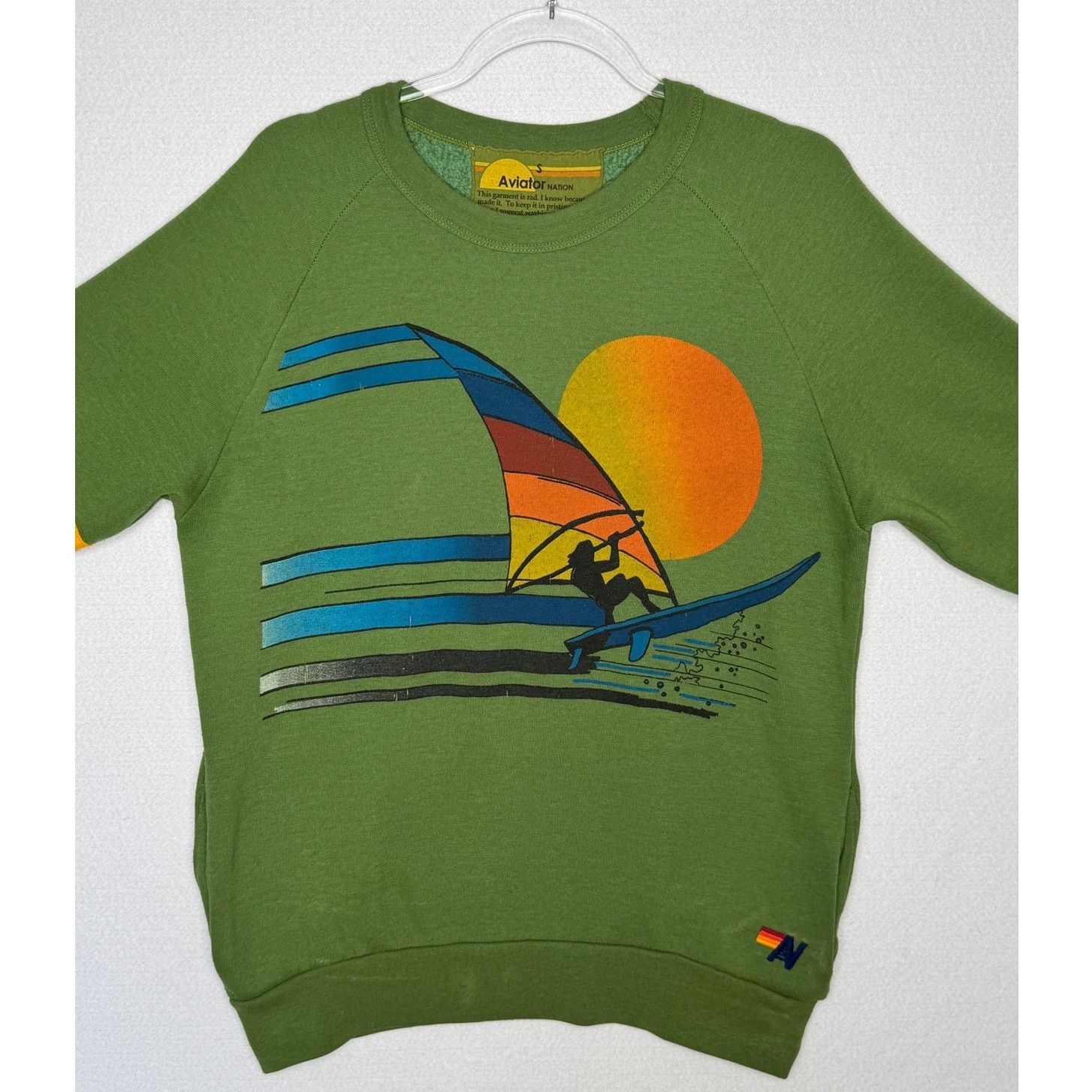 Aviator Nation Early Aviator Nation Surf Sweatshirt Green Rainbow Windsurf Size S / US 4 / IT 40 - 2 Thumbnail