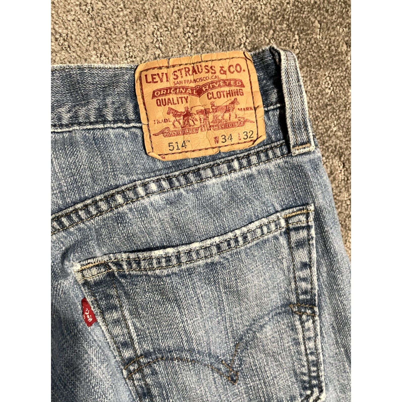 Levi's Levi's 514 Jeans Slim Straight Denim 34x32 Jeans Men Regular 514 Model 90s Logo Comfort Blue Denim 500 Series Size US 34 / EU 50 - 5 Thumbnail
