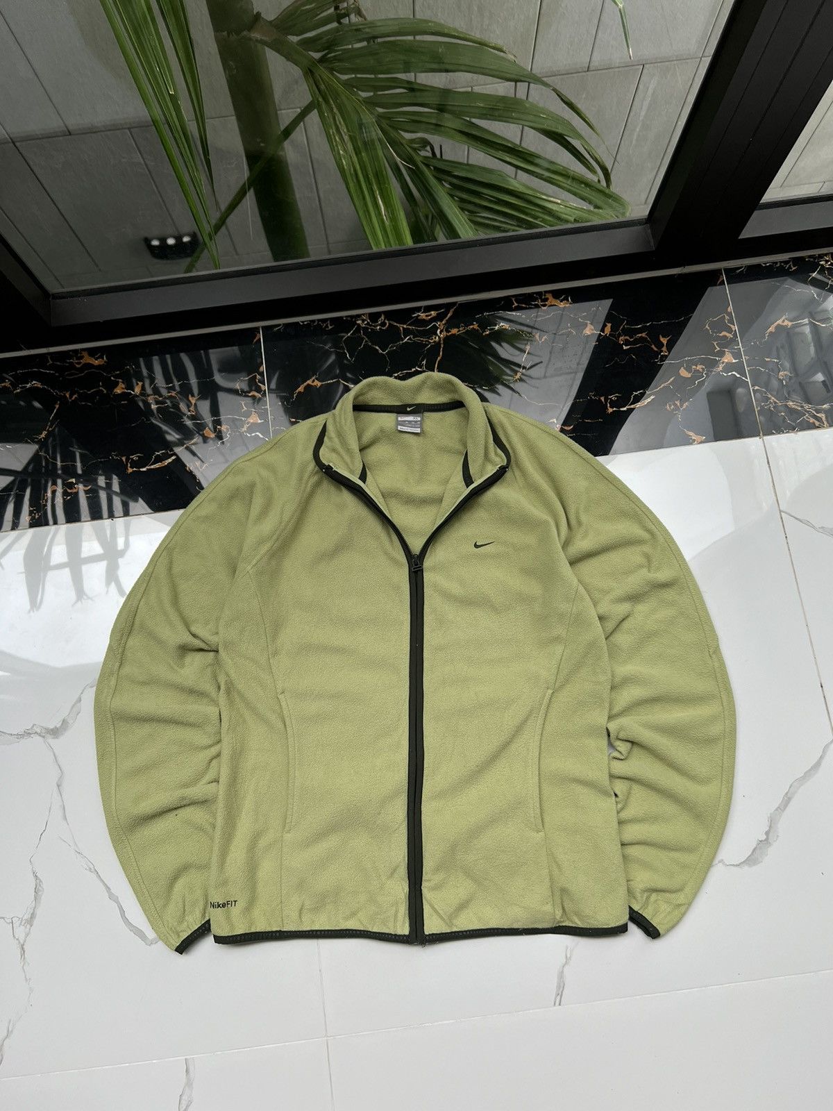 Nike × Vintage 90’s NIKE RARE RETRO FLEECE SMALL SWOOSH Y2K JACKET Size US M / EU 48-50 / 2 - 1 Thumbnail