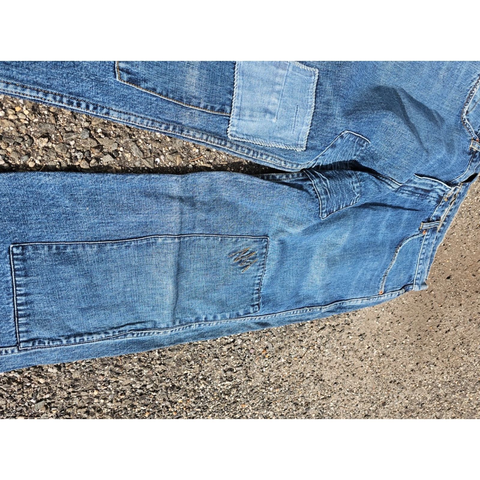 Ralph Lauren VINTAGE Ralph Lauren Polo Jeans Co. Jeans Men’s 34x34 Wide-Leg Baggy Denim Patchwork 90s Distressed Light Blue Size US S / EU 44-46 / 1 - 4 Thumbnail