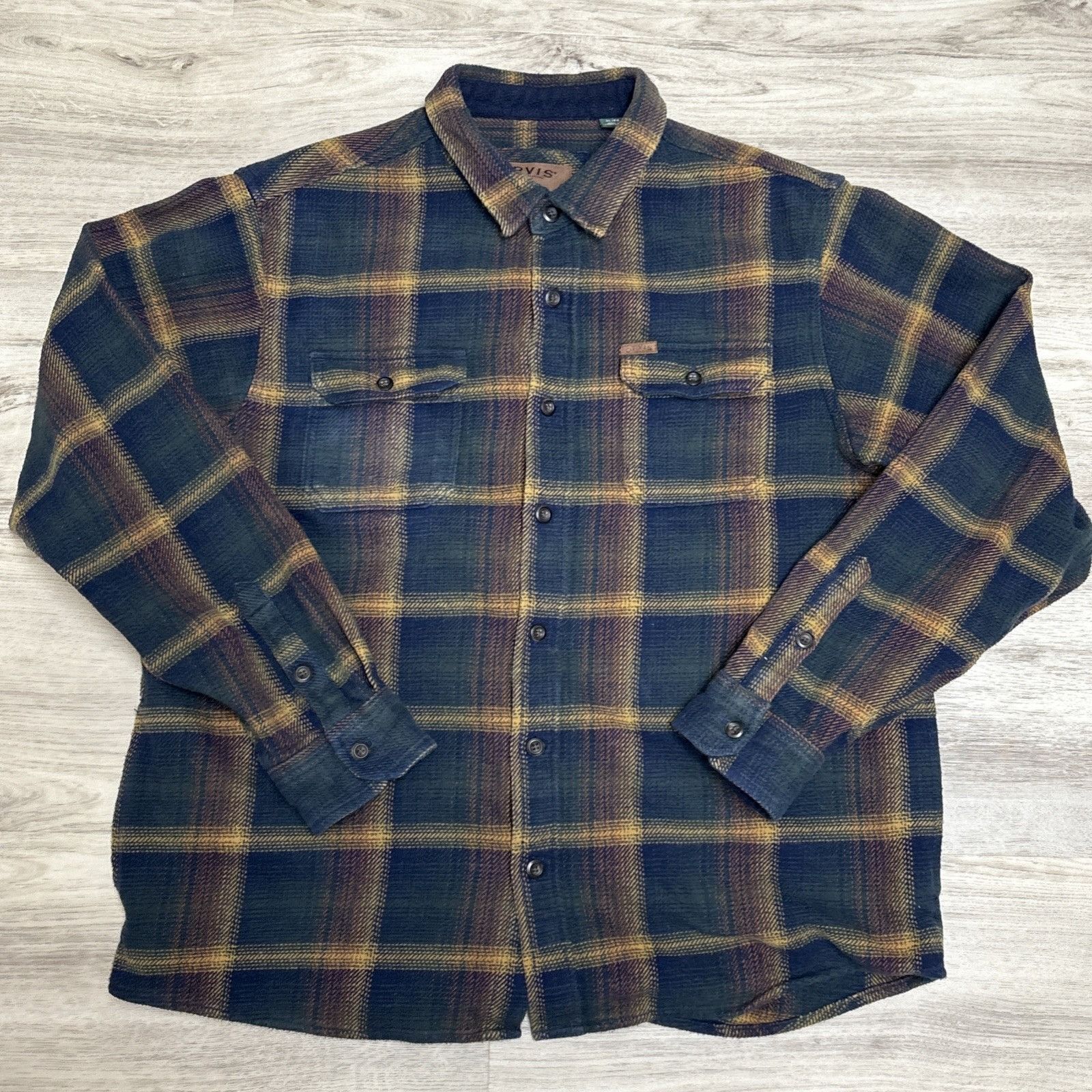 Orvis Orvis Big Bear Shirt Jacket Mens XL Blue Plaid Heavy Flannel Size US XL / EU 56 / 4 - 6 Thumbnail