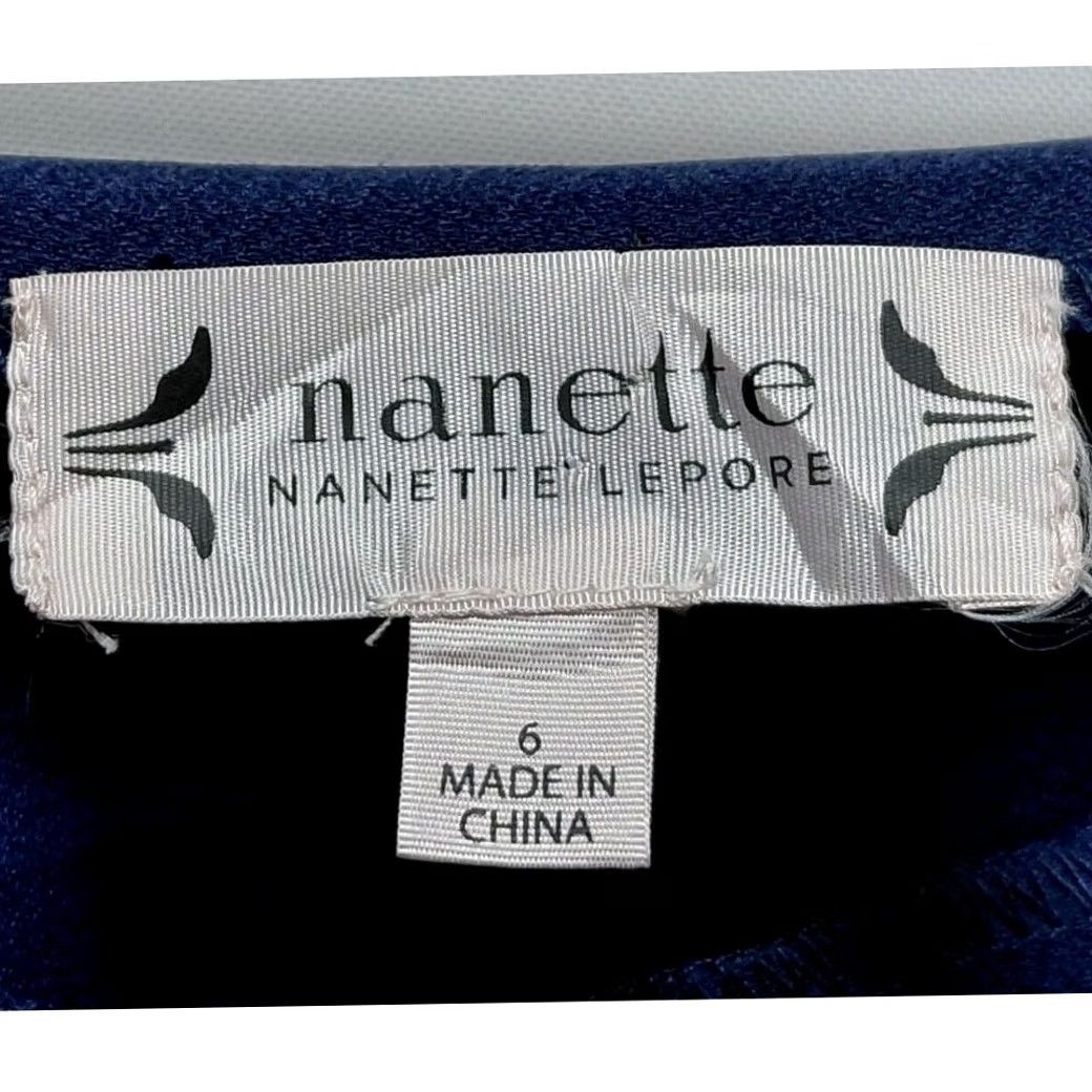 Nanette Lepore NANETTE LEPORE Off Shoulder Dress Blue Solid 3/4 Sleeve Layered Ruffle Knee Length Size 6 Womens Size M / US 6-8 / IT 42-44 - 3 Thumbnail