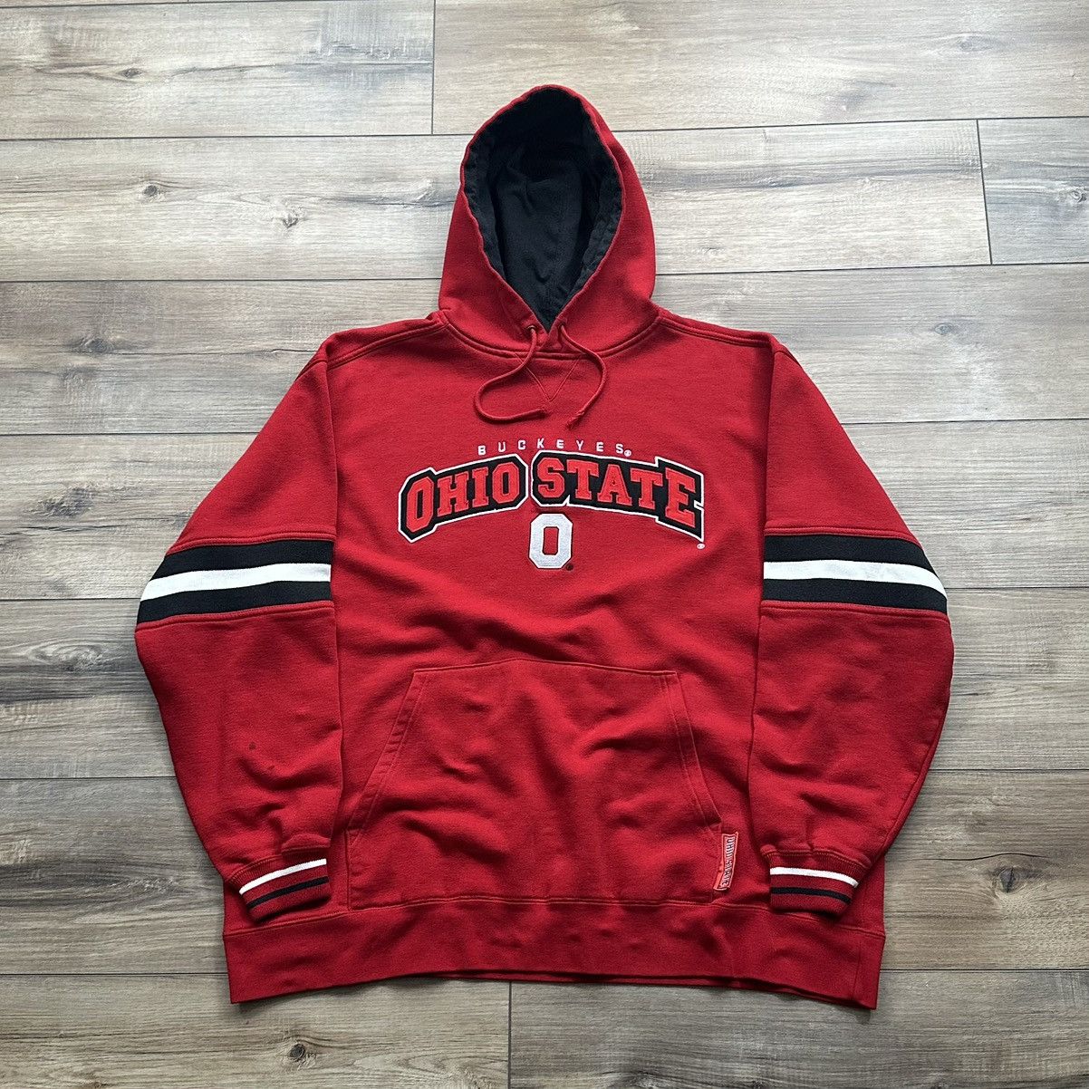 Lee Vintage 90s Ohio State Buckeyes Lee Sport Red Striped Hoodie Size US L / EU 52-54 / 3 - 1 Thumbnail