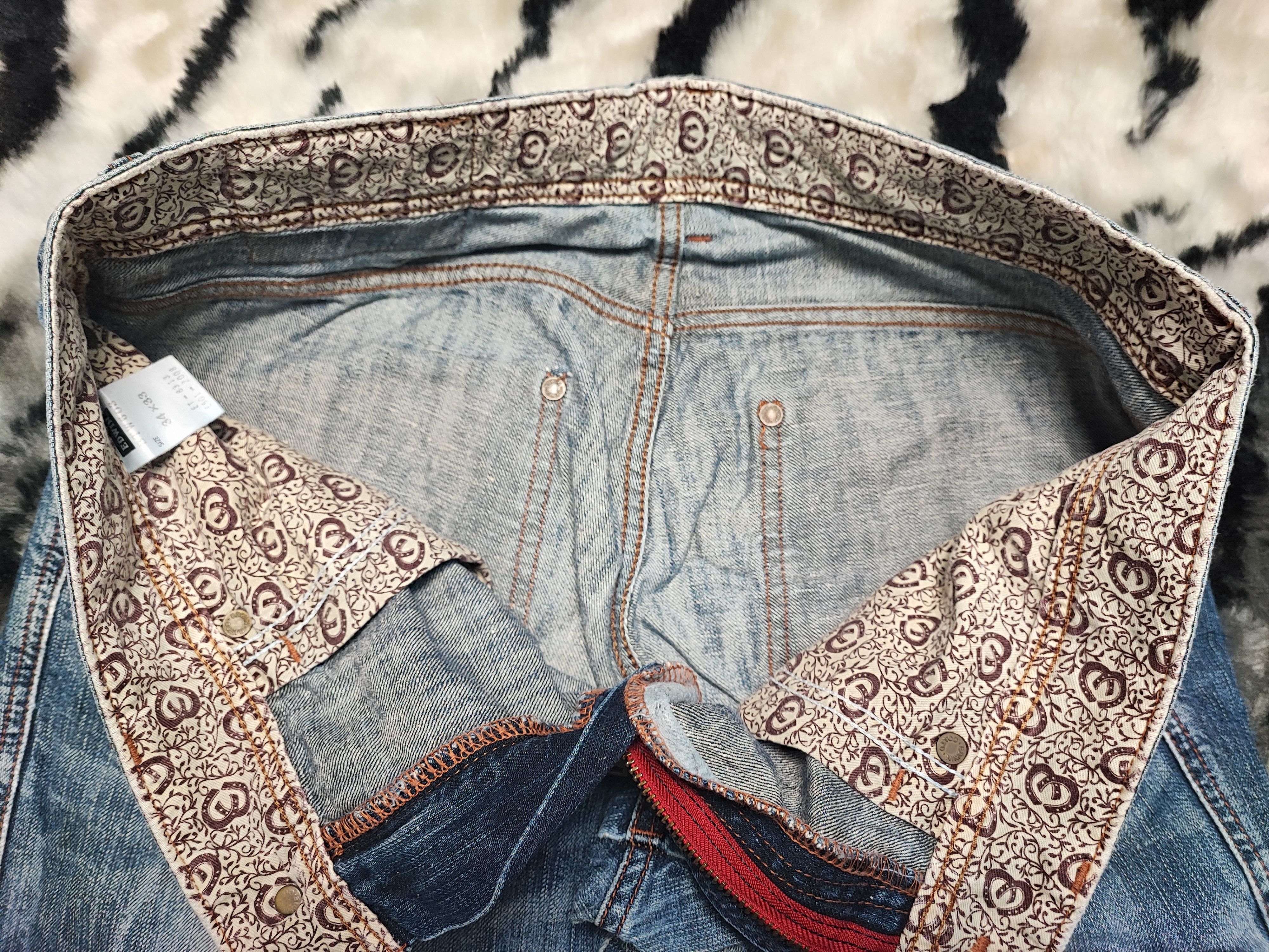 Edwin Edwin 503 Blue Trip Japan Distressed Jeans Size US 33 - 9 Thumbnail