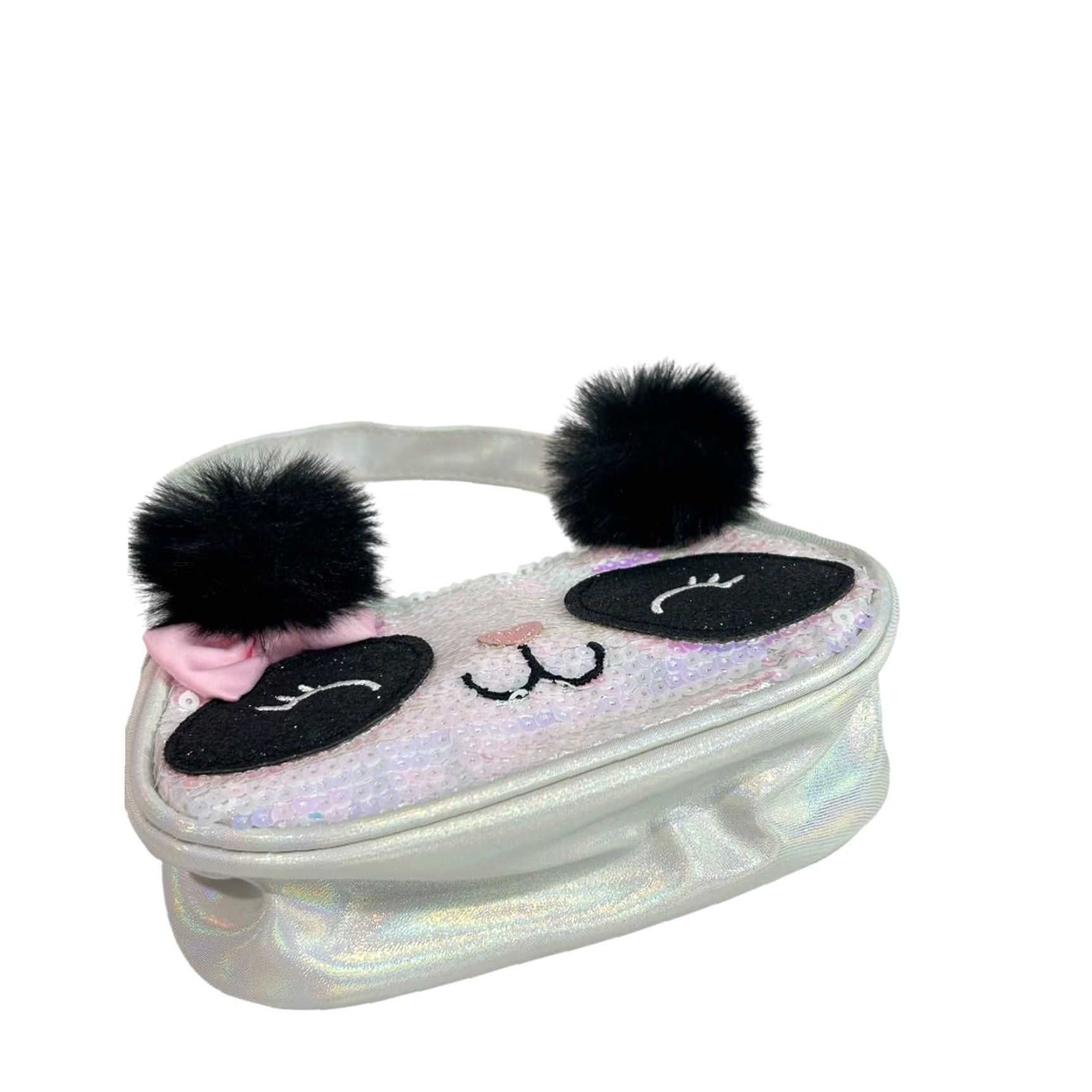 Vintage Claires Panda Girls Handbag Sequin Shiny White Women’s White Handsbag? Size ONE SIZE - 5 Thumbnail