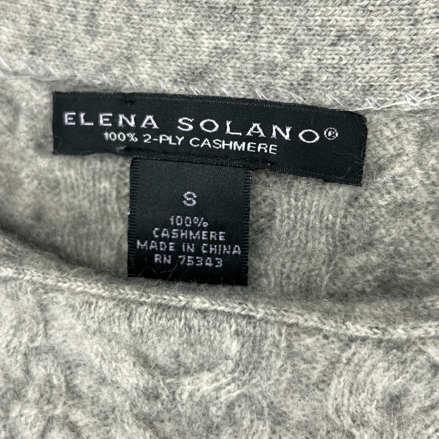 VINTAGE Elena Solano Cashmere Sweater Dress Short Sleeve Gray Women S  Classic Bodycon Fall Winter