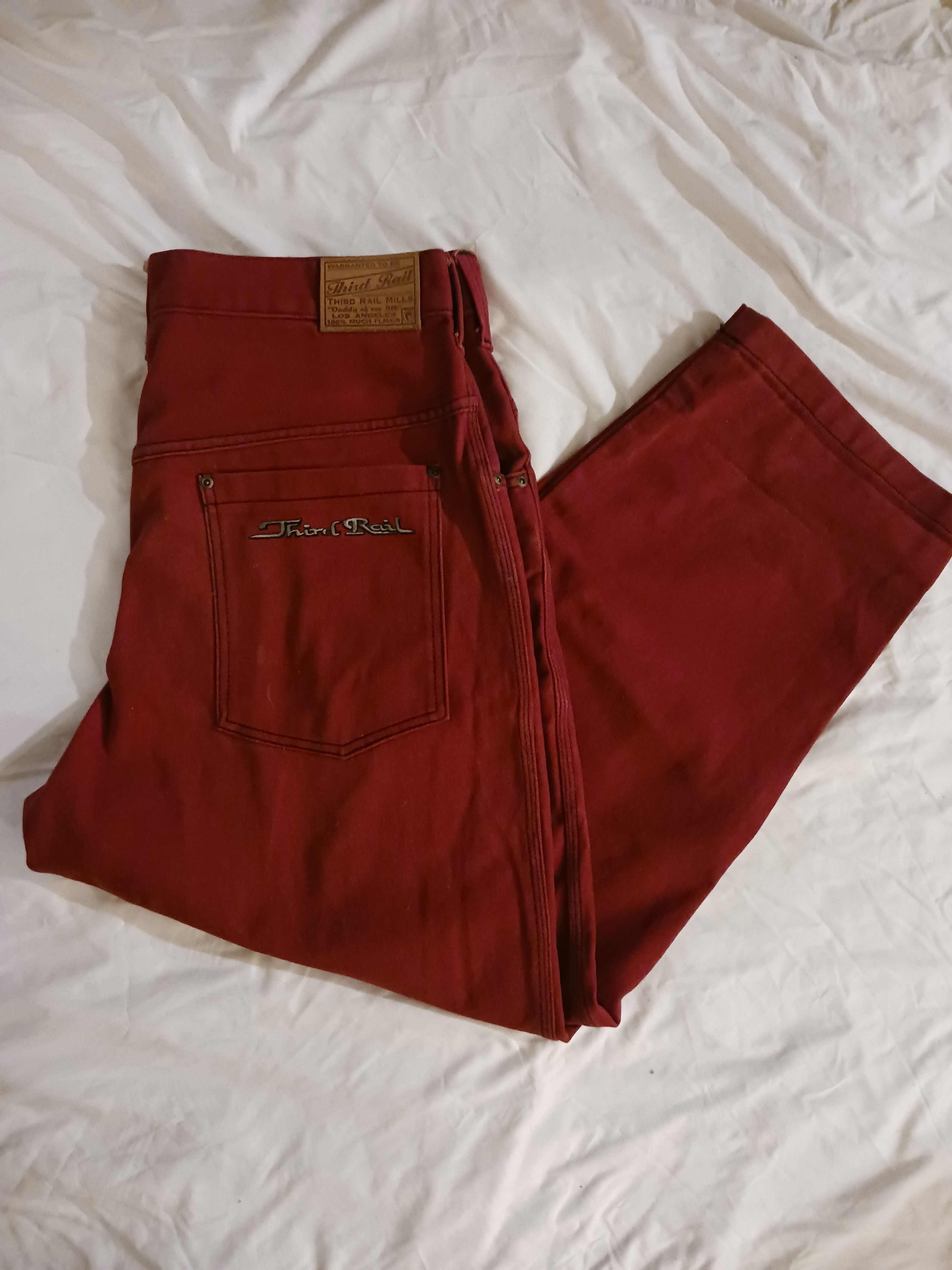 Vintage 3rd THIRD RAIL Brushed Denim Jeans w/Ninja Pockets Baggy 90s Size US 40 / EU 56 - 1 Thumbnail
