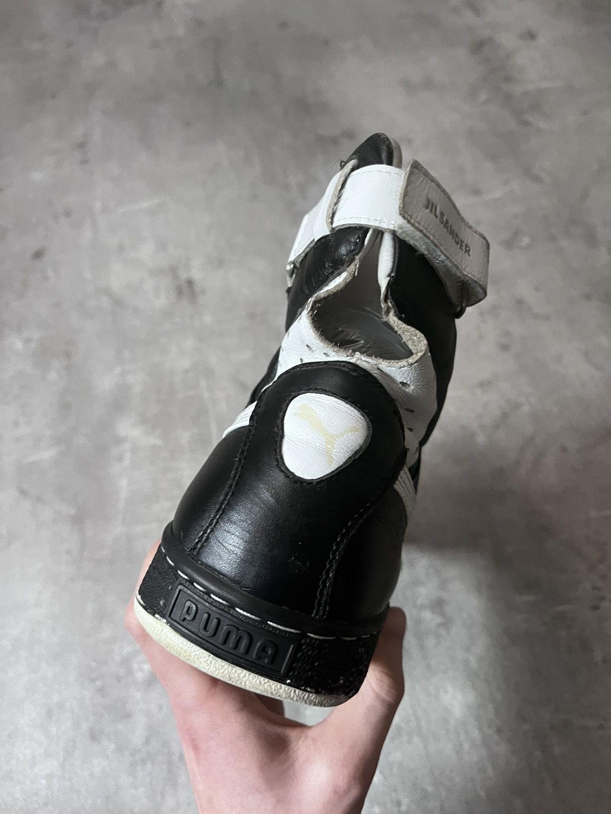 Jil Sander × Puma Jil Sander x Puma leather high boots black white Size US 12 / EU 45 - 22 Thumbnail