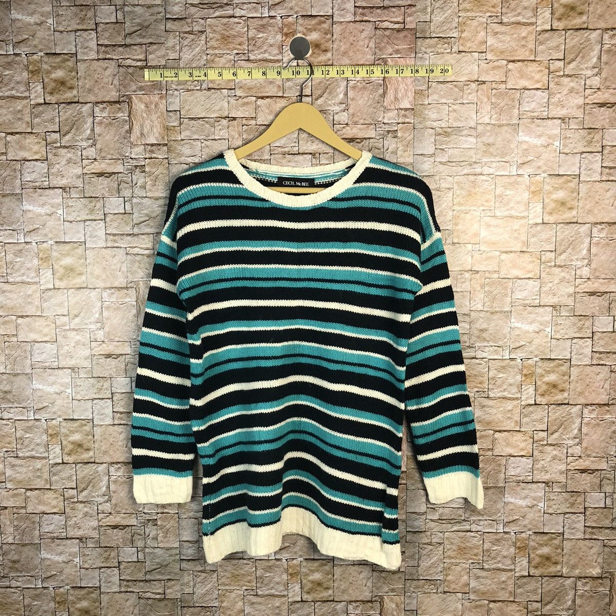 Cecil Mcbee Green Stripe Knitwear #A766