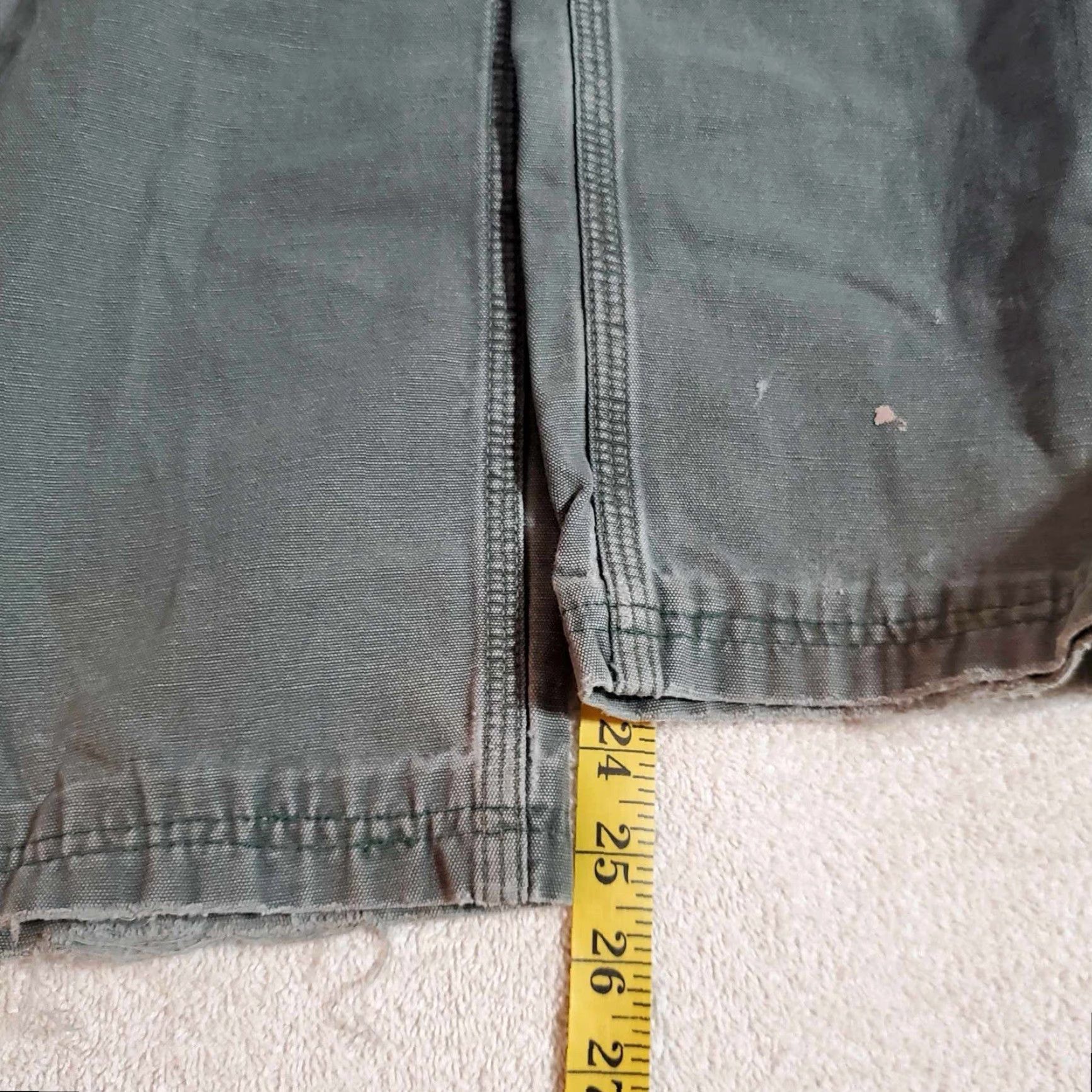 Carhartt VINTAGE Carhartt Pants Men 30 X 25.5 Moss Green Distressed Grunge Canvas Workwear Regular Inseam 25 Dungaree Mens Size US 30 / EU 46 - 4 Thumbnail