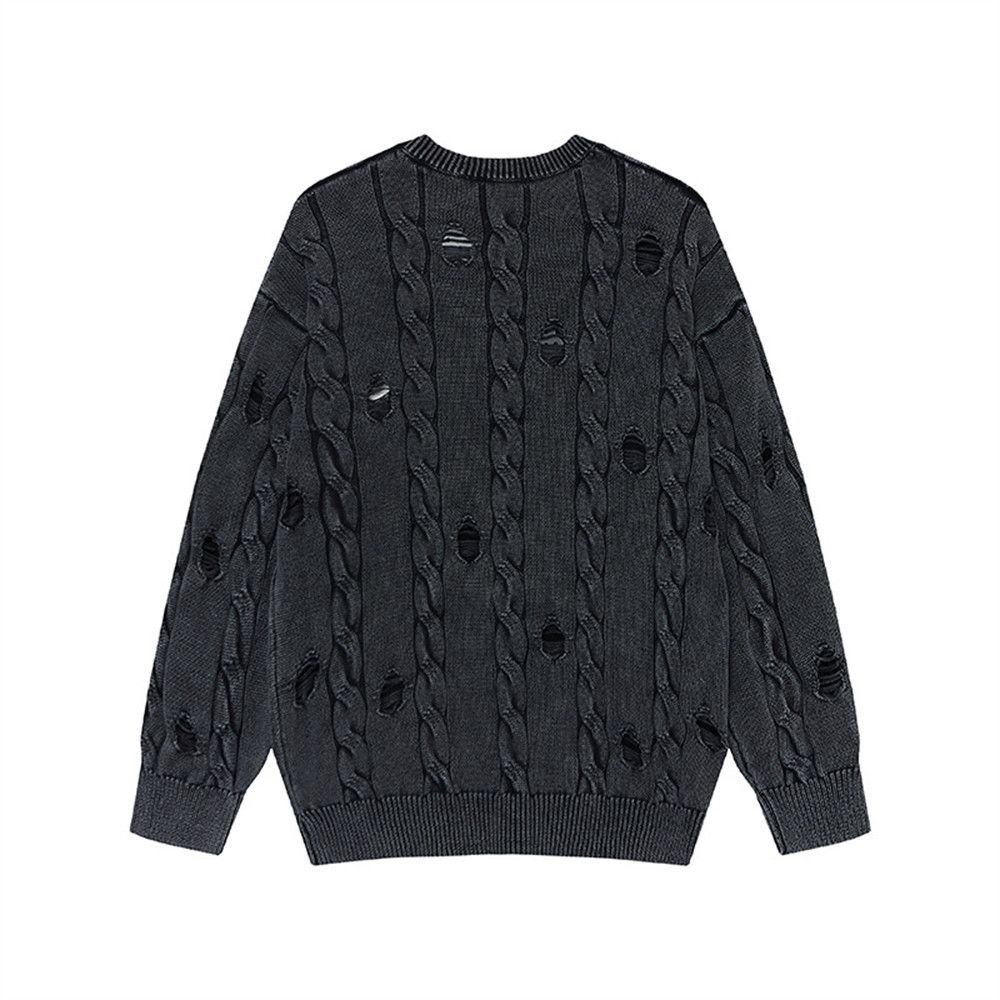 Vintage Men's punk casual loose knitted distressed sweater Size US M / EU 48-50 / 2 - 2 Thumbnail