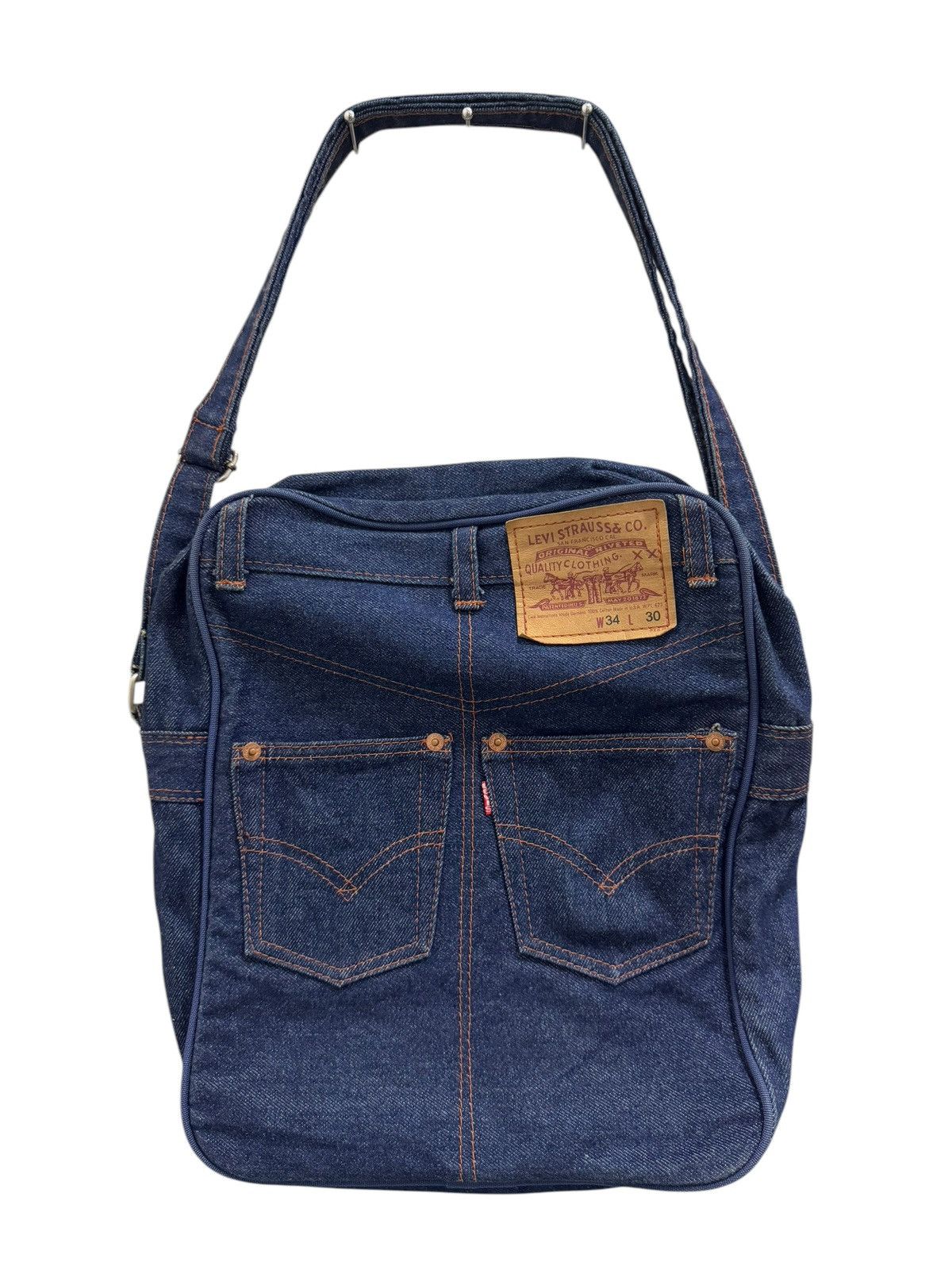 Vintage RARE 60’s LEVIS JEANS CUSTOM MADE SHOULDER BAG DOUBLEPOCKET Size ONE SIZE - 1 Thumbnail