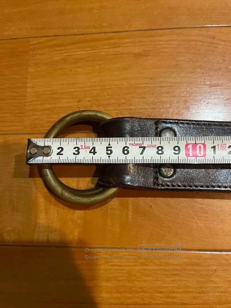 RRL Ralph Lauren Classic Double RL Brass Buckle Leather Belt. Size ONE SIZE - 6 Thumbnail