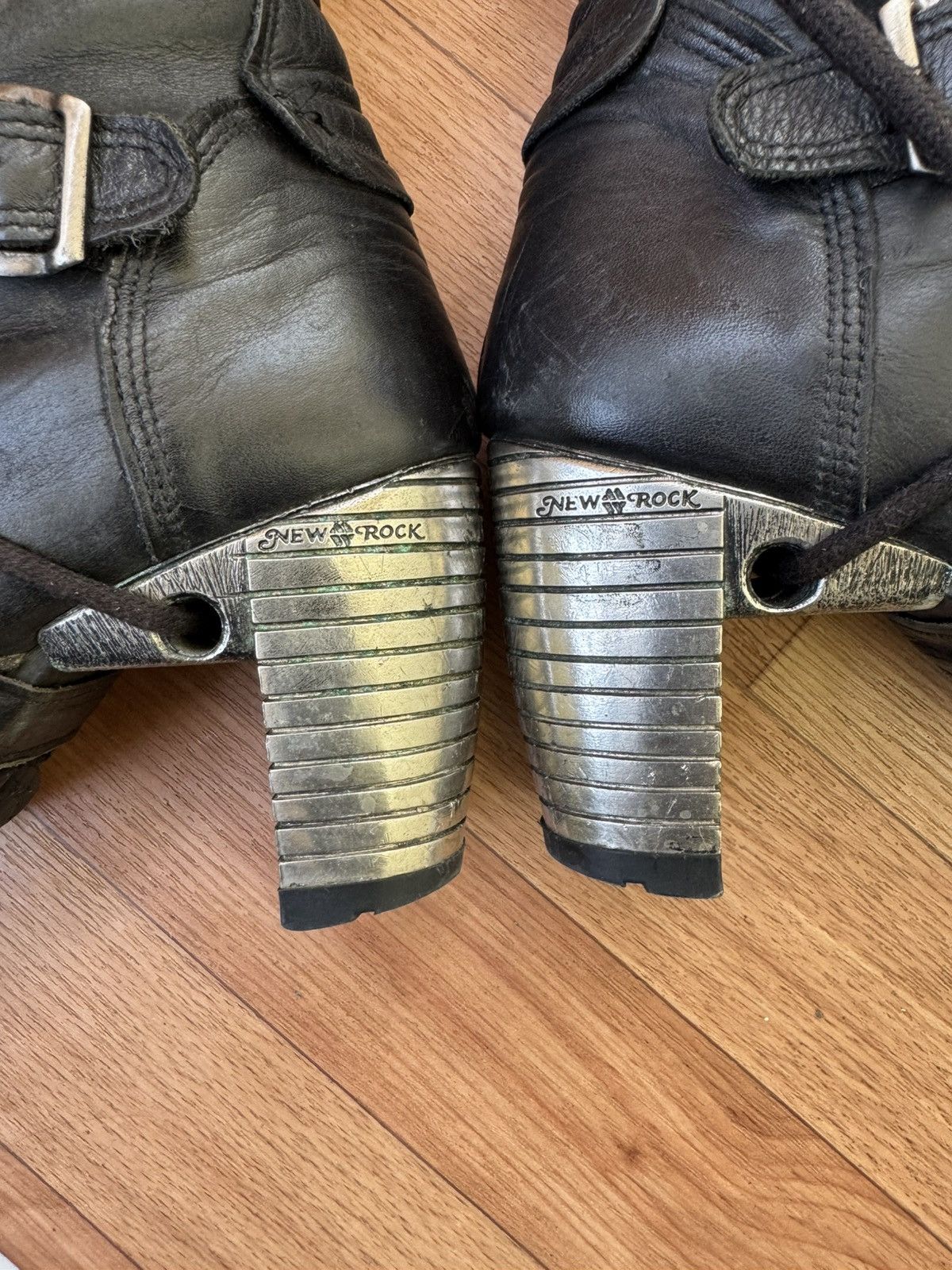 New Rock 🔥 Y2K New Rock Black leather Skull boots Size US 8 / IT 38 - 11 Thumbnail
