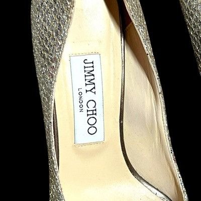 Jimmy Choo JIMMY CHOO Isabel Metallic Glitter Silver Gold Pumps US 6 EU Size US 6 / IT 36 - 2 Thumbnail