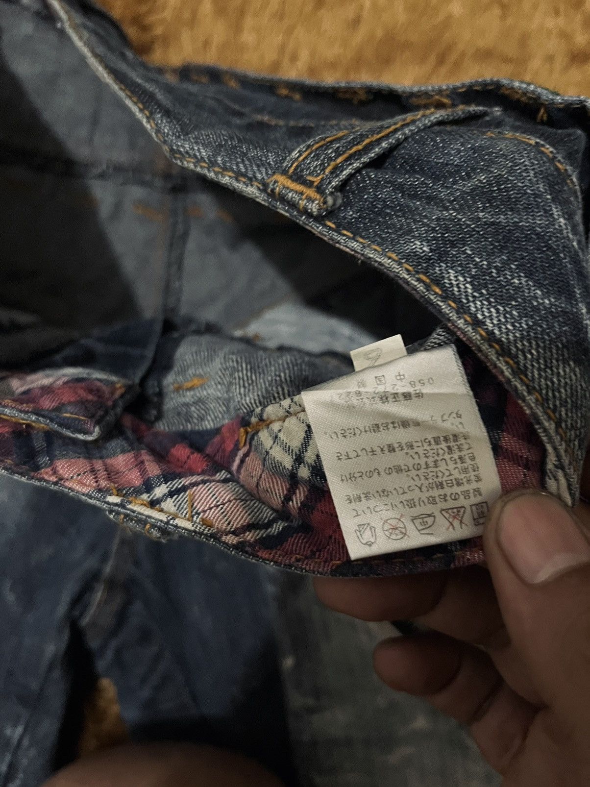 Japanese Brand Nylaus Double Waist Flare Distressed Denim Jeans Size US 30 / EU 46 - 5 Thumbnail