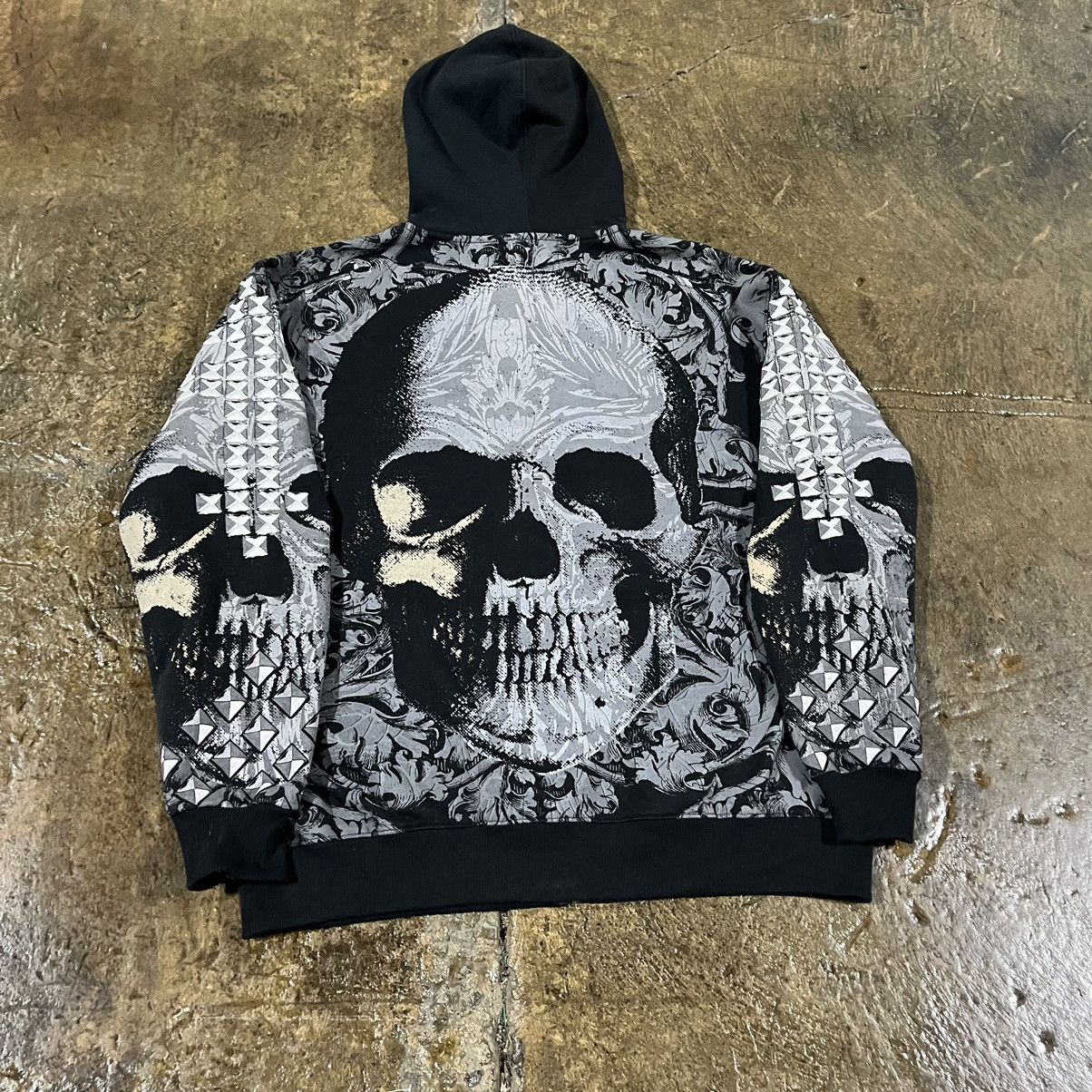 Affliction × Tapout × Vintage Crazy Y2K Affliction Style Zip-Up Hoodie Skull Grunge Skater Size US L / EU 52-54 / 3 - 8 Thumbnail