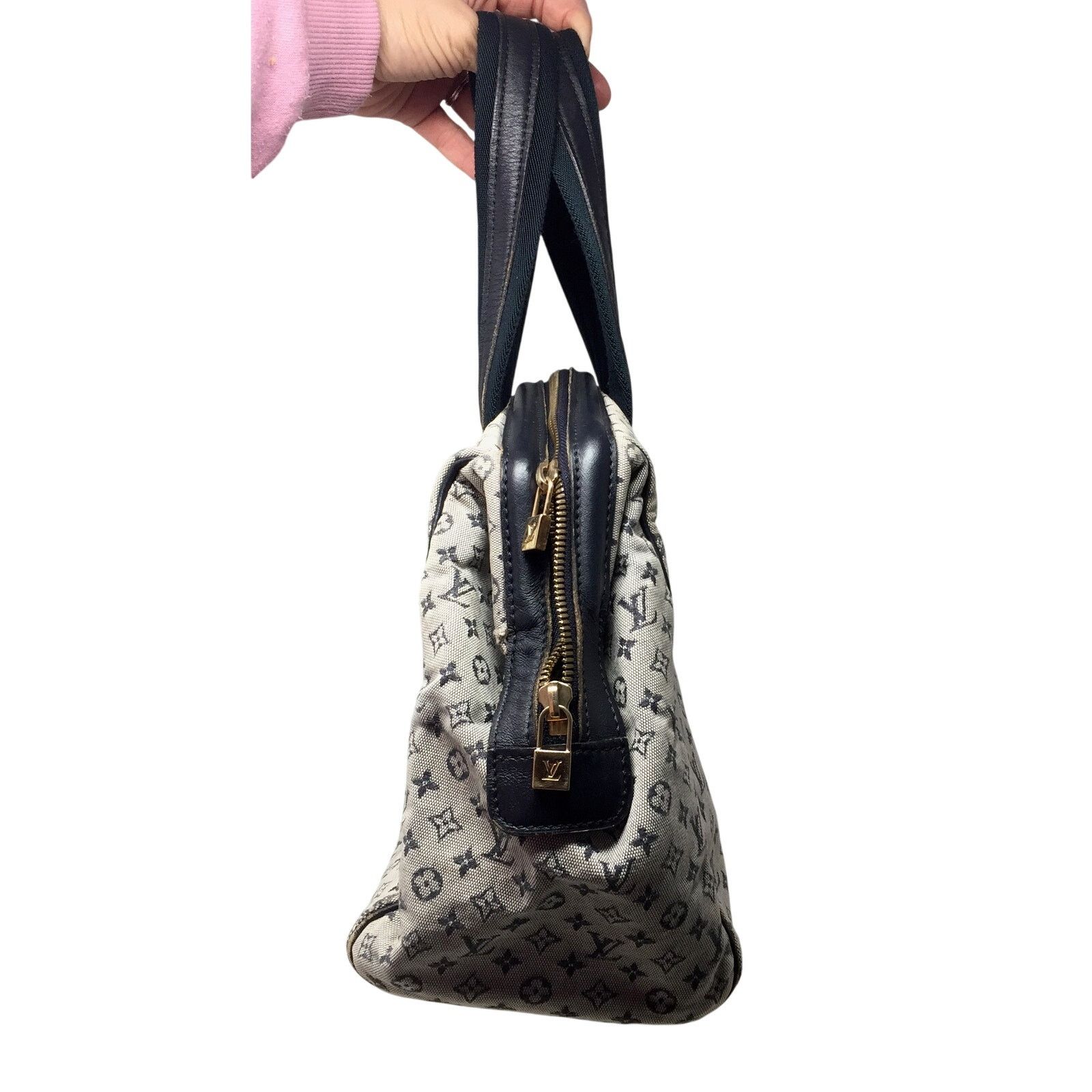 Louis Vuitton Louis‎ Vuitton Navy Monogram Mini Lin Josephine GM Satchel Size ONE SIZE - 5 Thumbnail