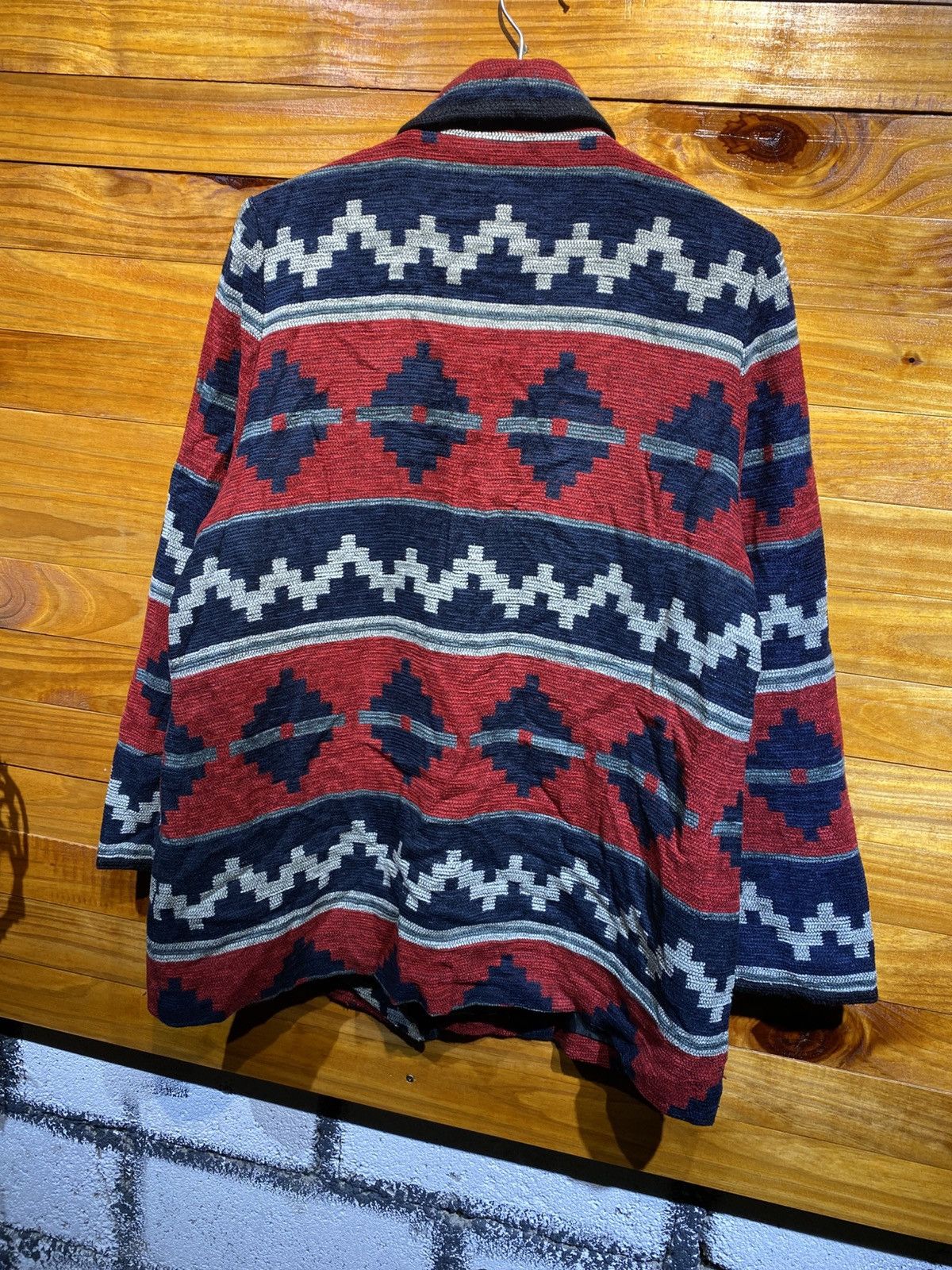 Japanese Brand Vintage GAMZA Southwestern Knit Jacket Geometric Pattern Size M / US 6-8 / IT 42-44 - 8 Thumbnail