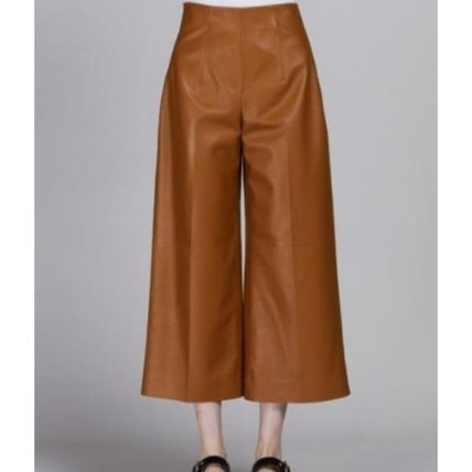 Marni oc11z0525 Leather Wide pants in Brown Size 26" / US 2 / IT 38 - 1 Thumbnail