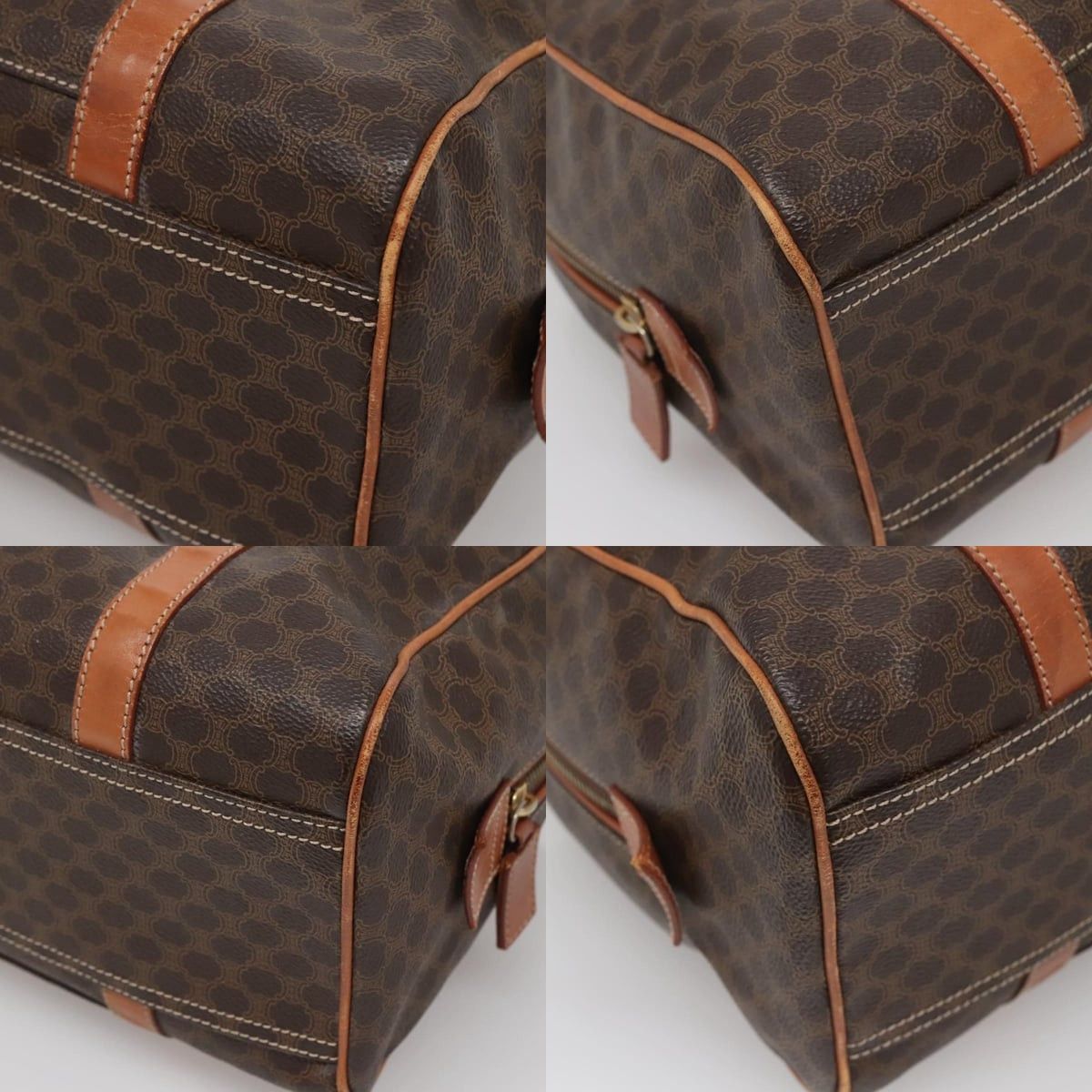 Celine CELINE Macadam Canvas Hand Bag Pvc Leather Brown Gold Size ONE SIZE - 10 Thumbnail