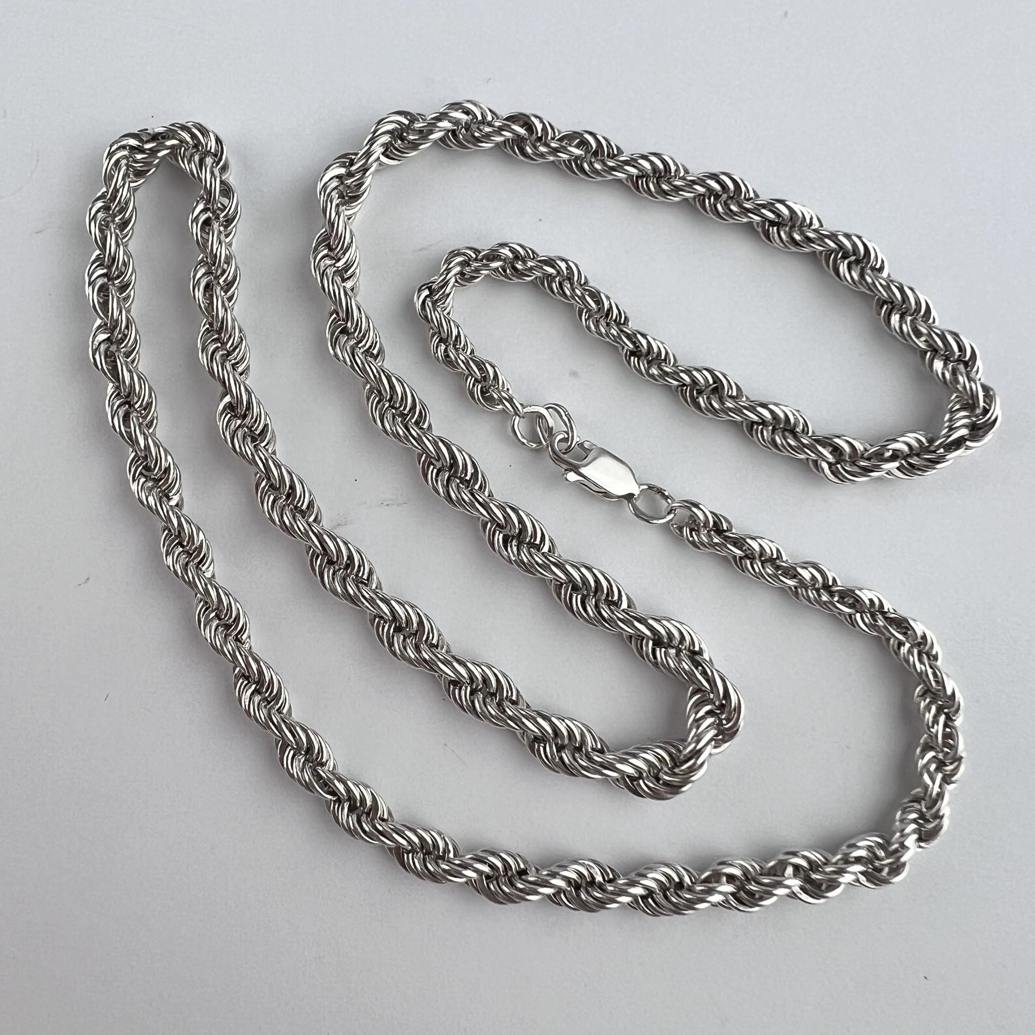 Sterling Silver Vintage Sterling Silver 925 Chain Necklace Marked 29.6 gr Size ONE SIZE - 5 Thumbnail
