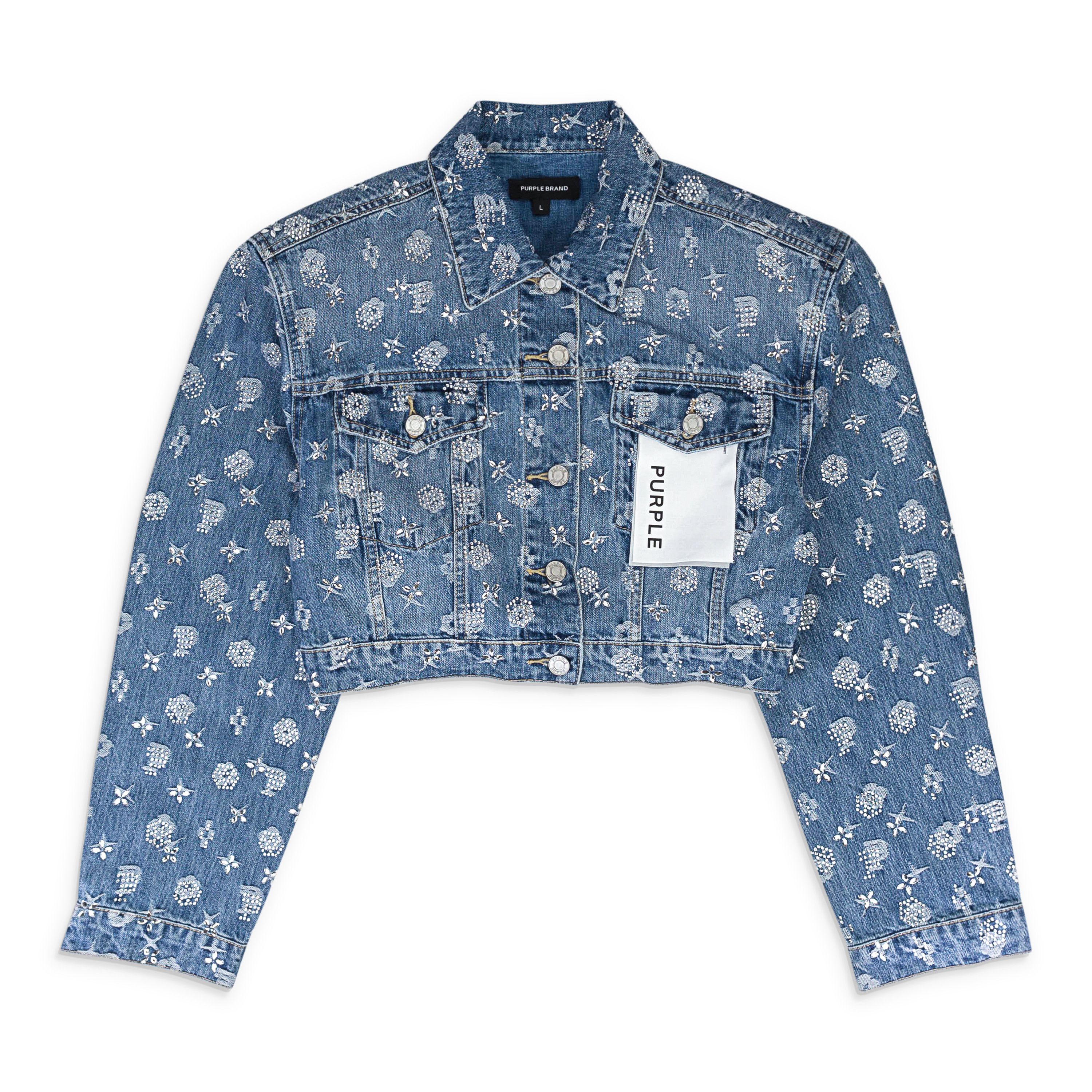 Purple Brand CROP MID INDIGO DENIM JACKETS Size XS Size XS / US 0-2 / IT 36-38 - 1 Thumbnail