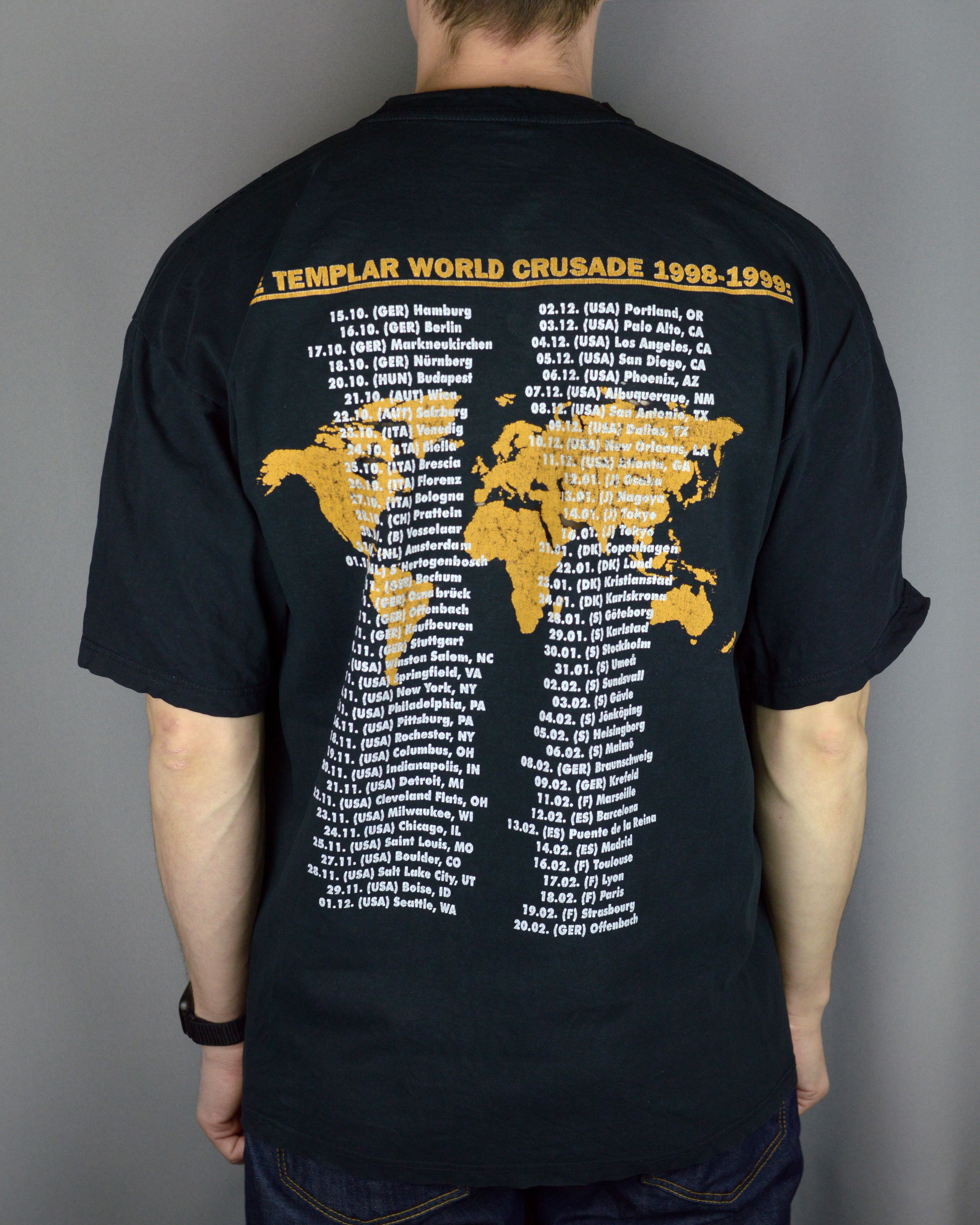 Vintage Vintage Hammerfall Templar World Crusade 1998 tour t shirt Size US XL / EU 56 / 4 - 2 Thumbnail