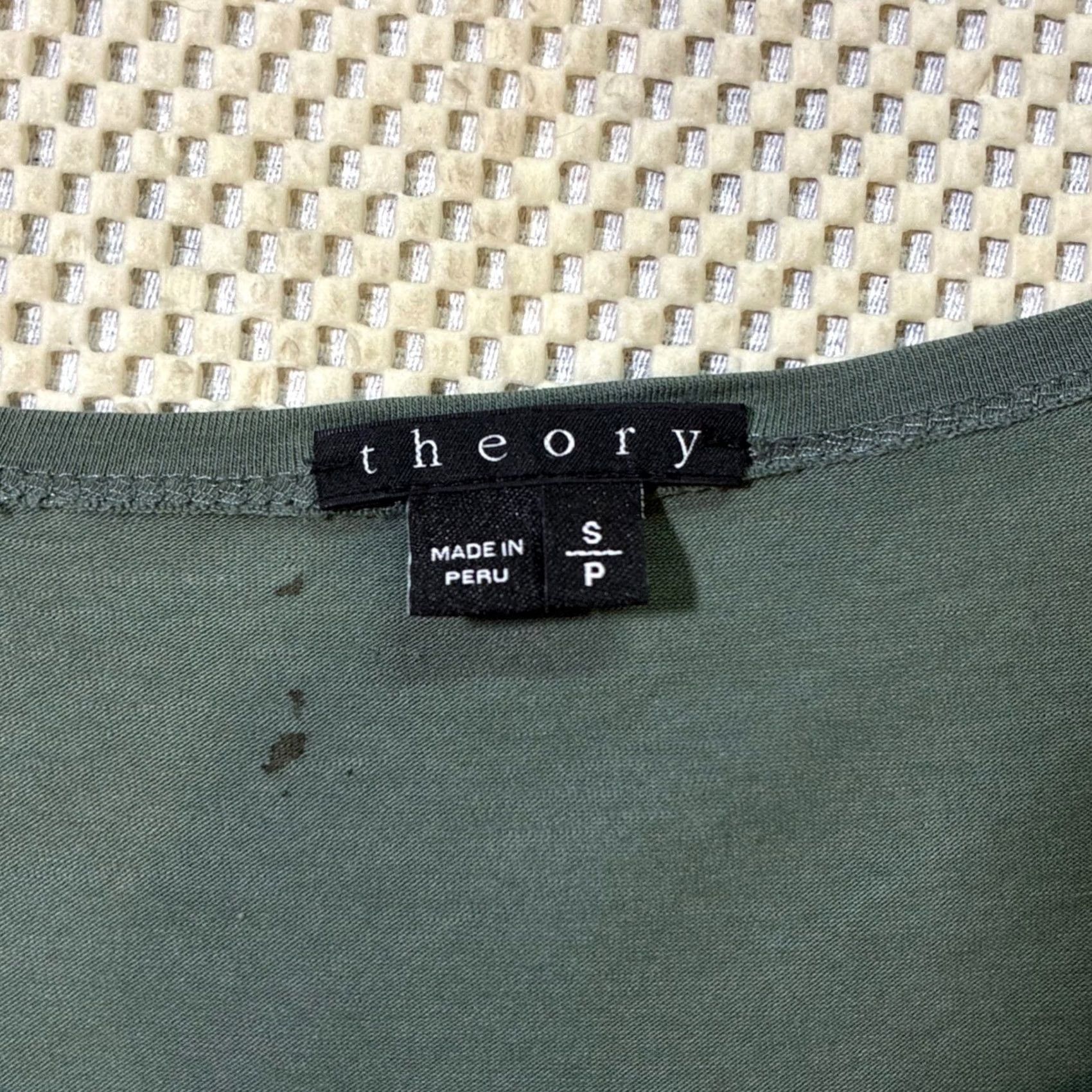 Theory Theory Green Ruched Long Sleeve Basic Top Womens Small Blouse Solid Slim Cotton Blend with Slit Size S / US 4 / IT 40 - 5 Thumbnail