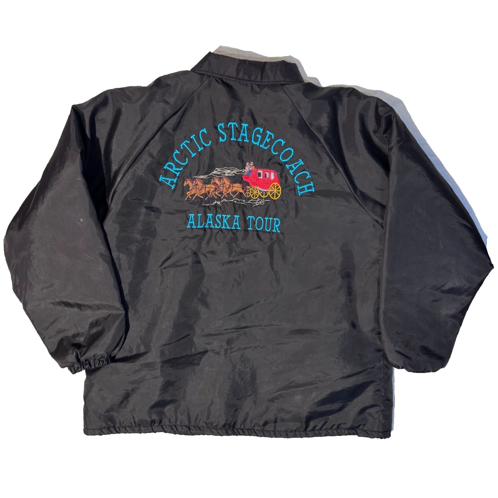Vintage VINTAGE Hartwell Jacket Bomber 2XL USA Black Lined Nylon Fleece Button Front Military/Artic Stagecoach Alaska Tour Men Size US XXL / EU 58 / 5 - 2 Thumbnail