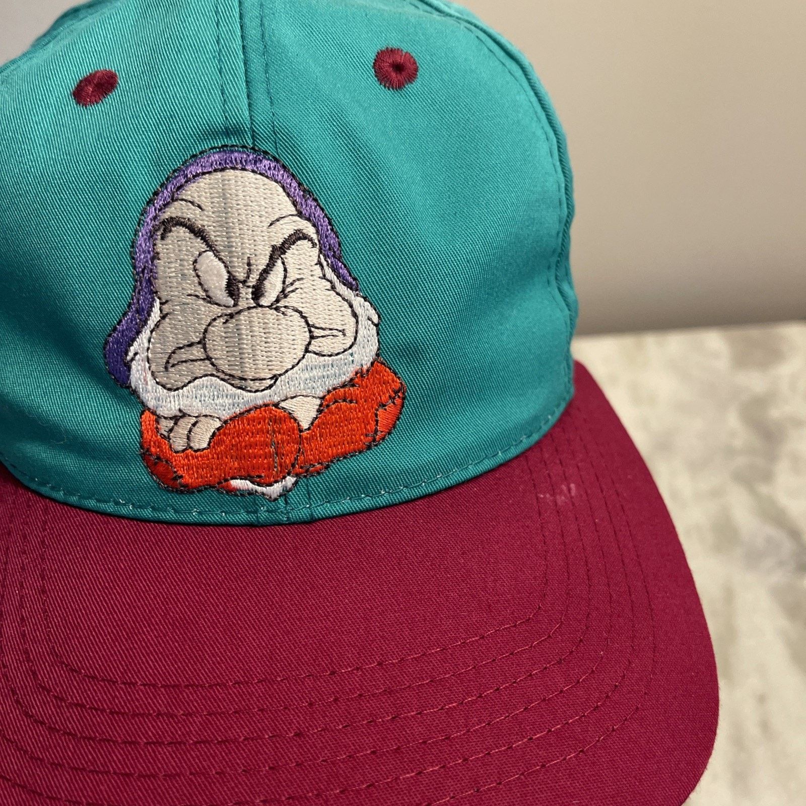 Disney Vtg Disney Hat Grumpy Snow White Dwarves Snapback Blockhead Size ONE SIZE - 3 Thumbnail