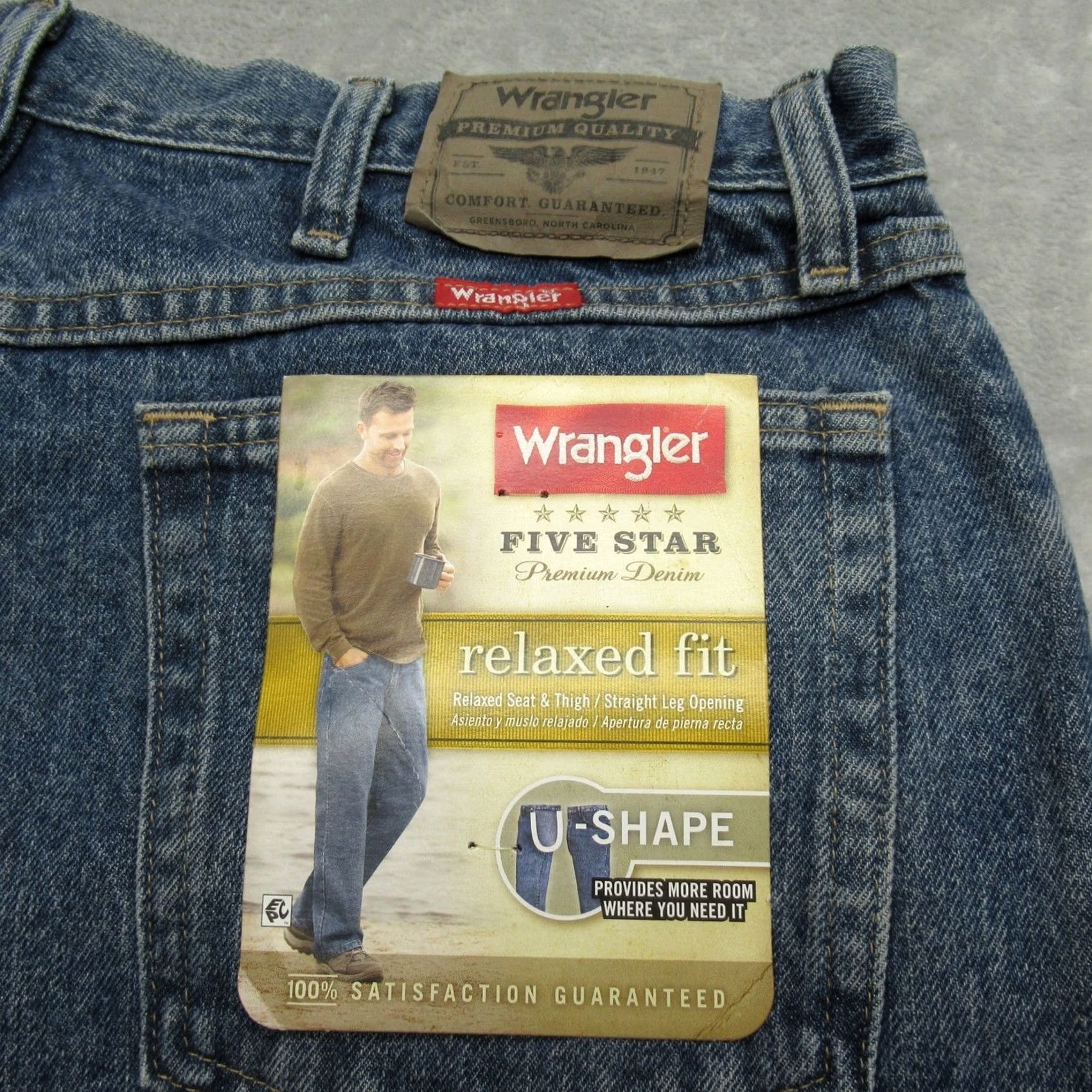 Wrangler Wrangler Jeans Mens 36X34 Medium Wash Denim Relaxed Straight Boot Cut Baggy New Size US 36 / EU 52 - 4 Thumbnail